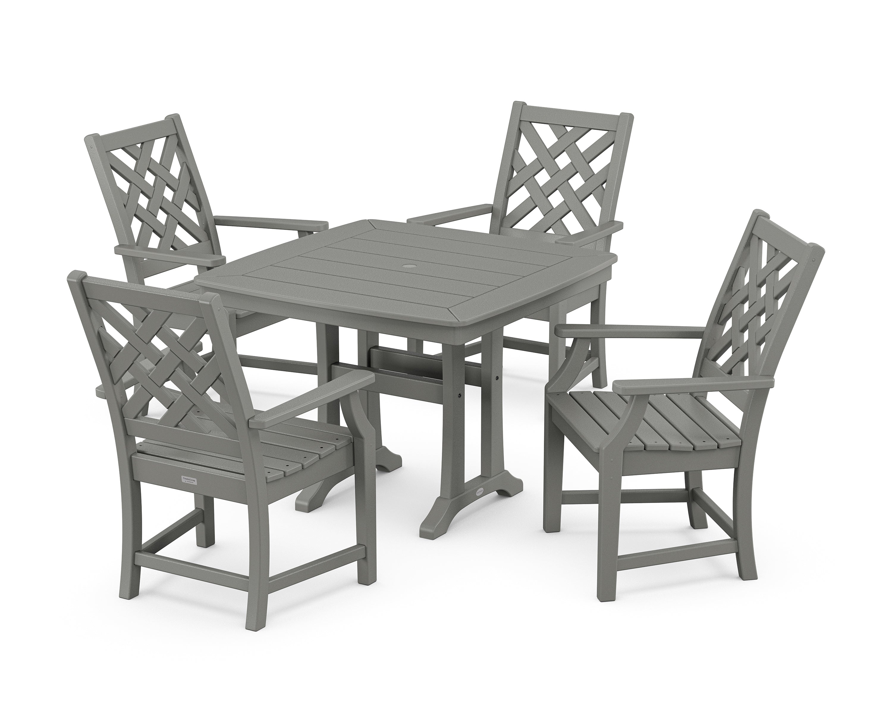 Country Living Wovendale 5-Piece Dining Set with Trestle Legs in Slate Grey