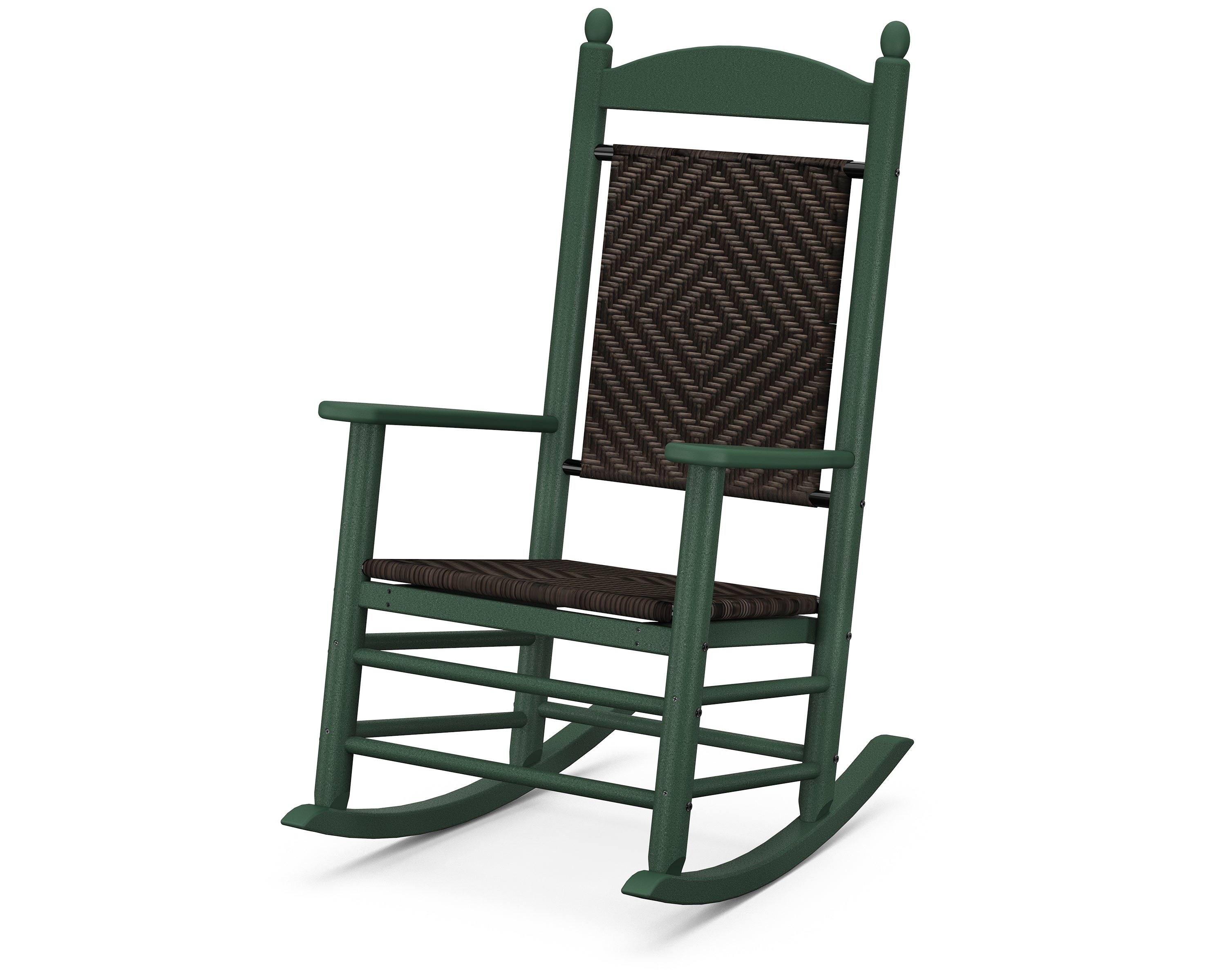 POLYWOOD® Jefferson Woven Rocking Chair in Green / Cahaba