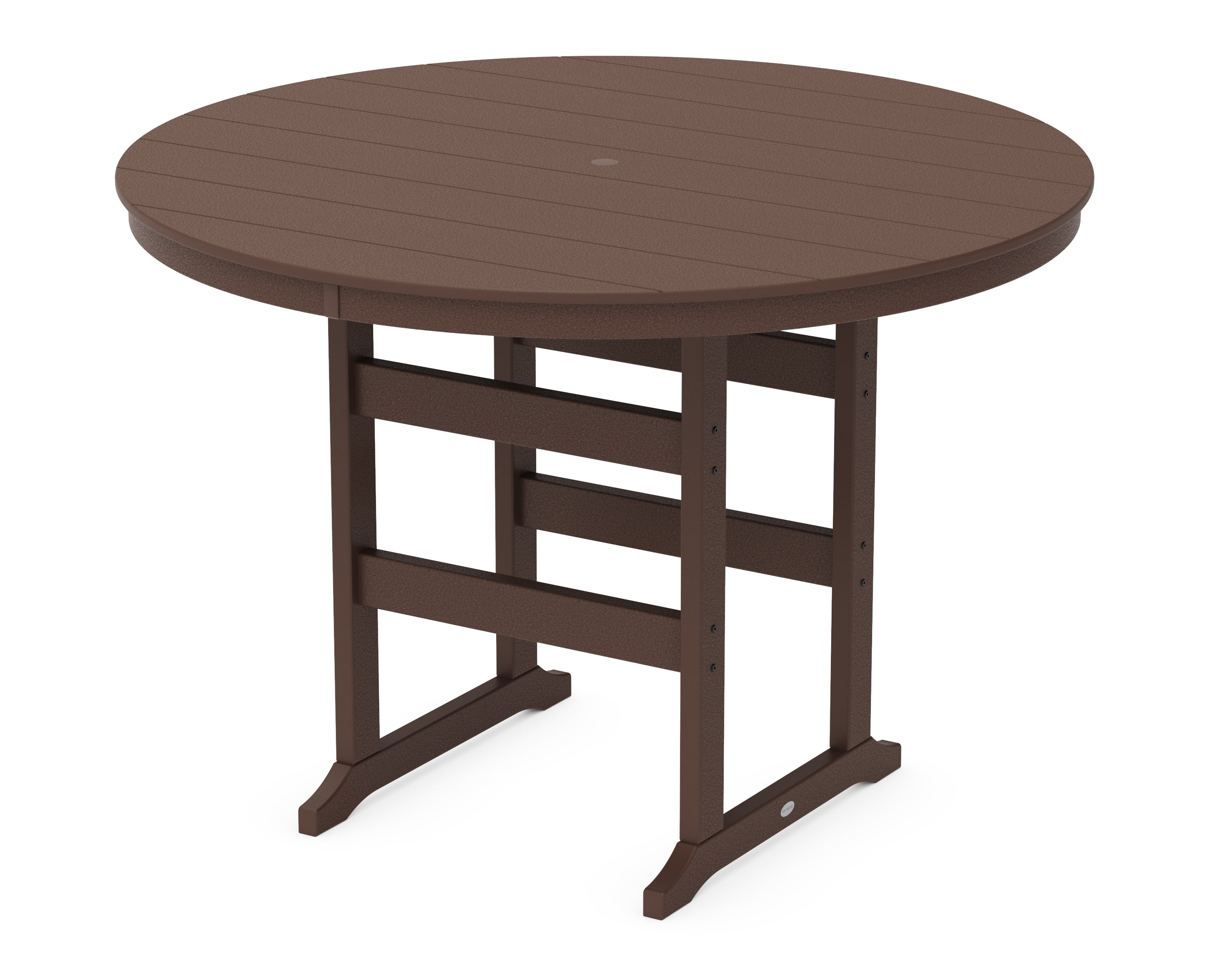 POLYWOOD 60” Round Farmhouse Bar Table in Mahogany