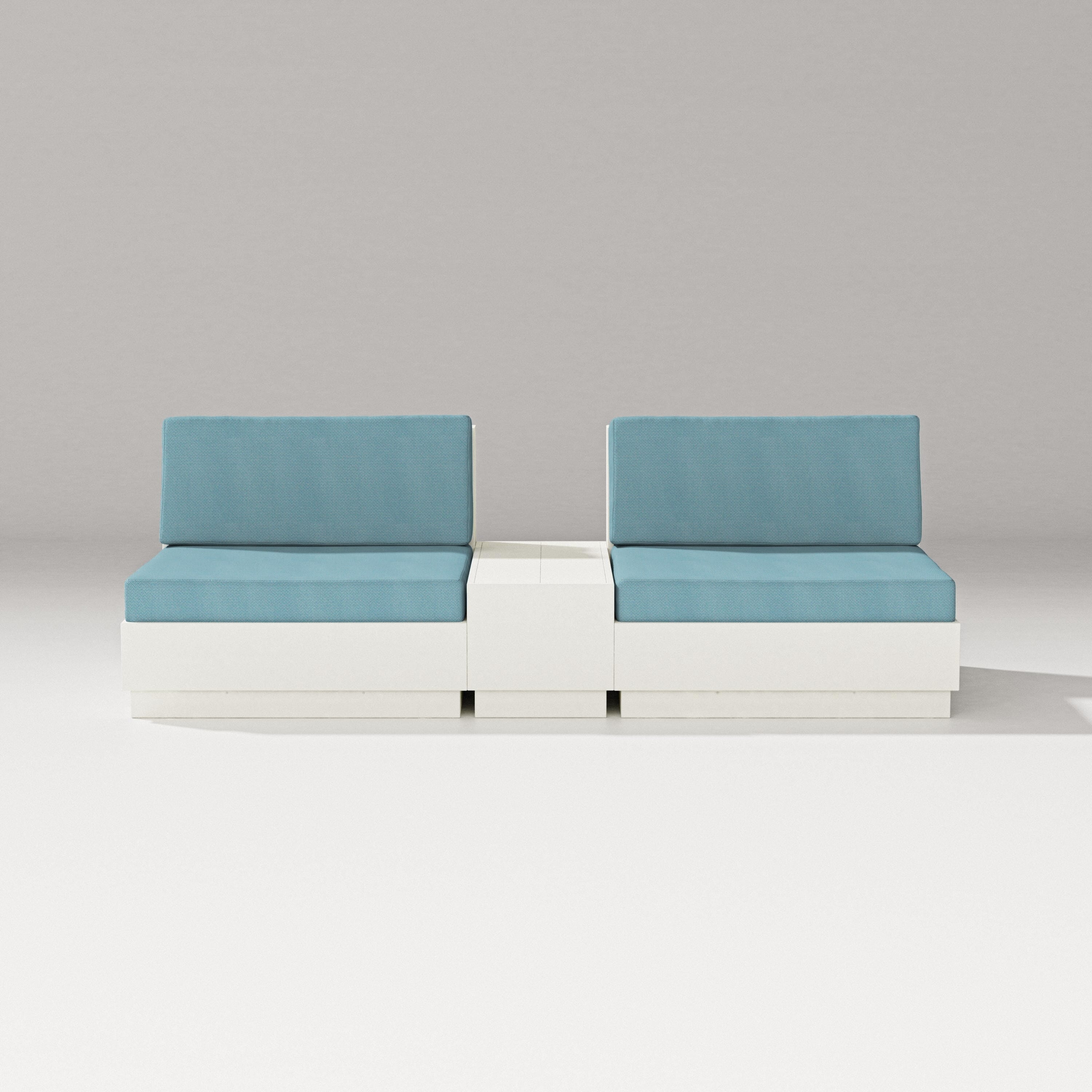 PW Designer Series Elevate Lounge Chair Set in Vintage White / Lattice Sky Blue