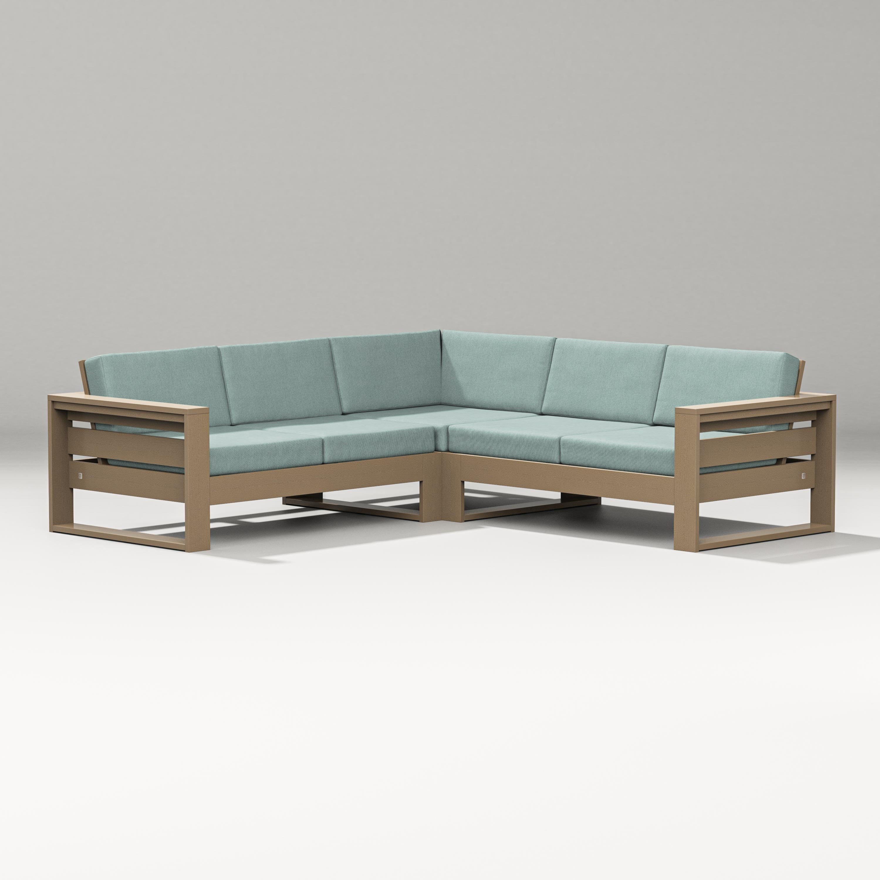 PW Designer Series Latitude Corner Sectional in Vintage Sahara / Glacier Spa