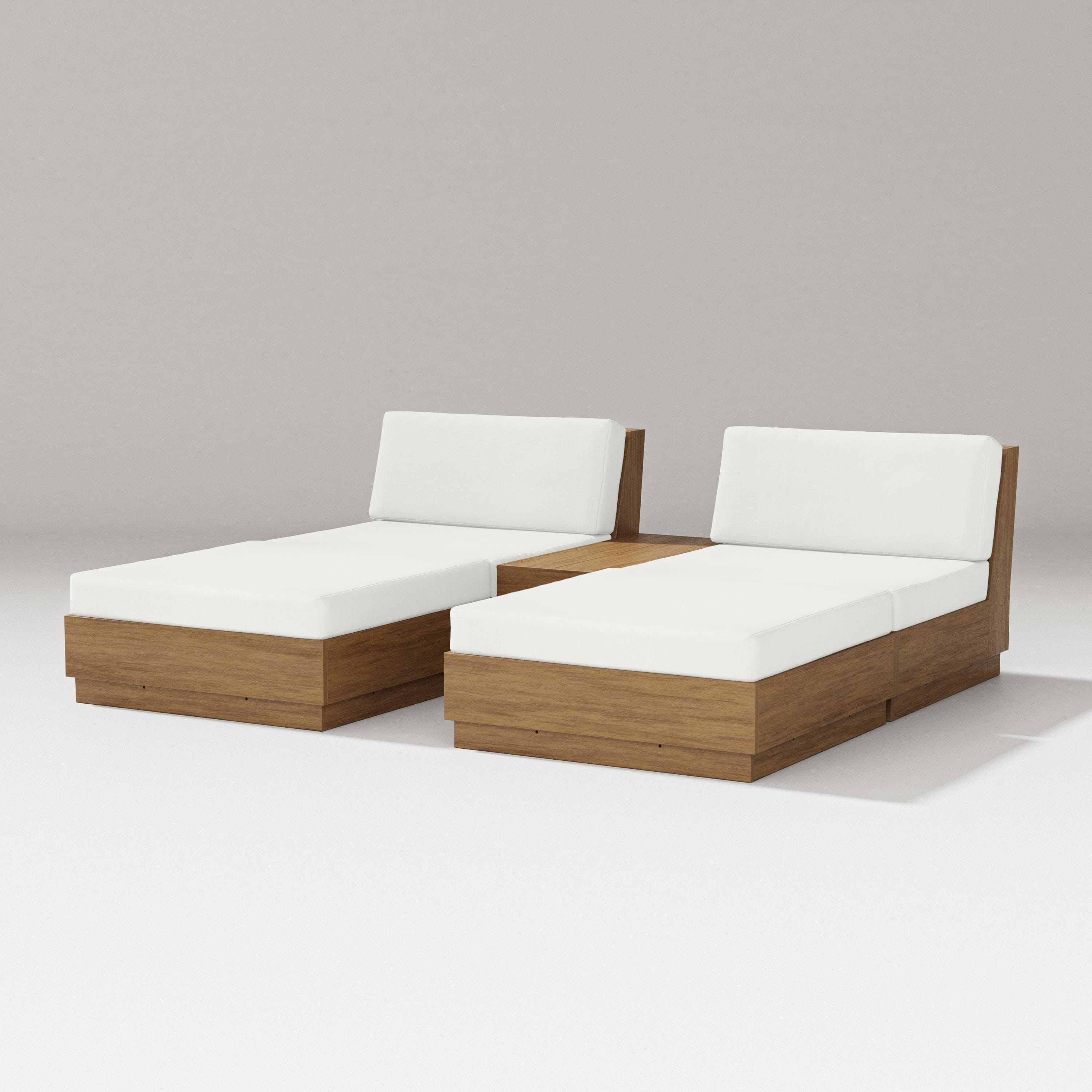 PW Designer Series Elevate Double Chaise Set in Natural / Natural Linen
