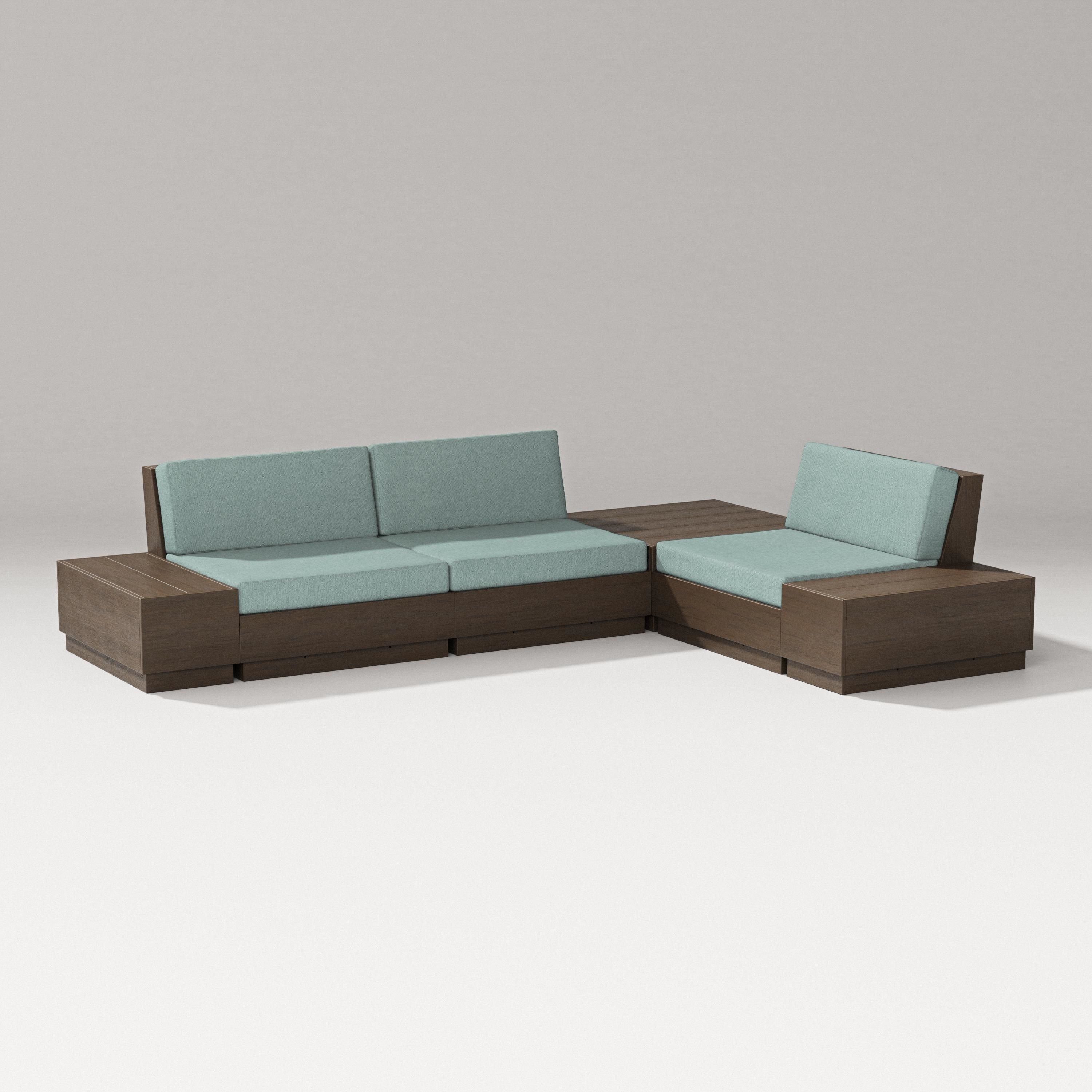 PW Designer Series Elevate 6-Piece Corner Sectional in Kona / Glacier Spa