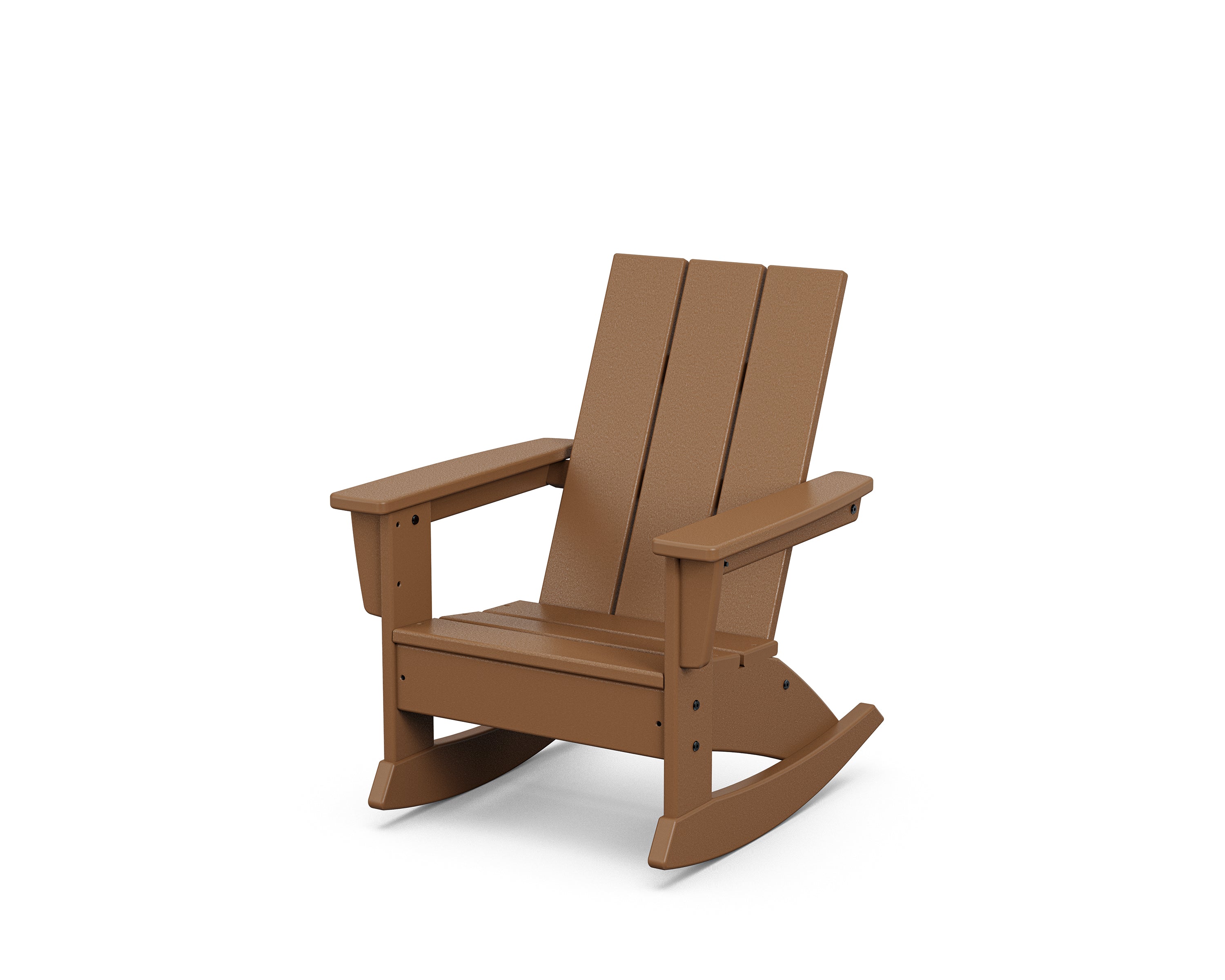 POLYWOOD Kids Modern Adirondack Rocking Chair in Teak