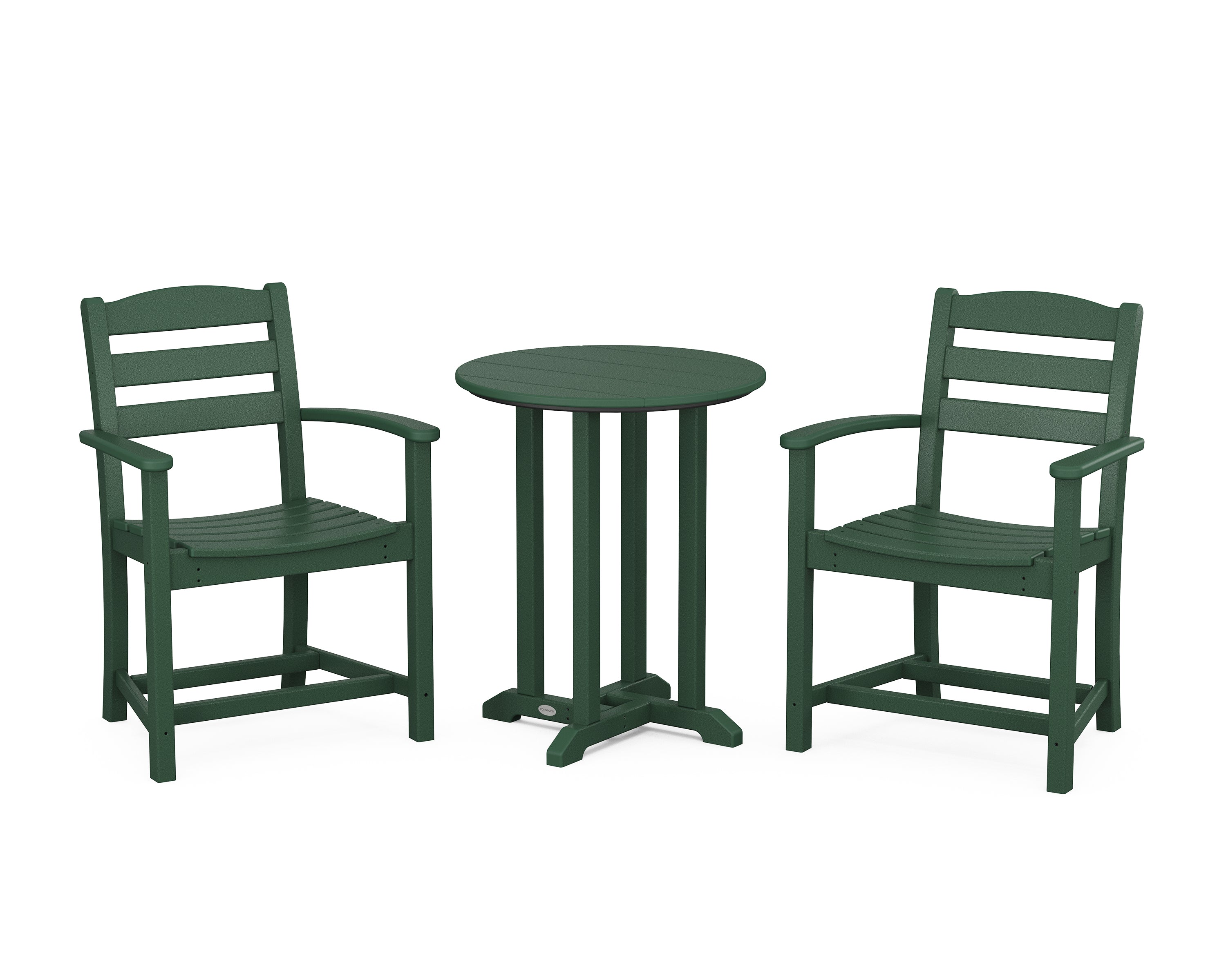 POLYWOOD La Casa Café 3-Piece Round Bistro Dining Set in Green