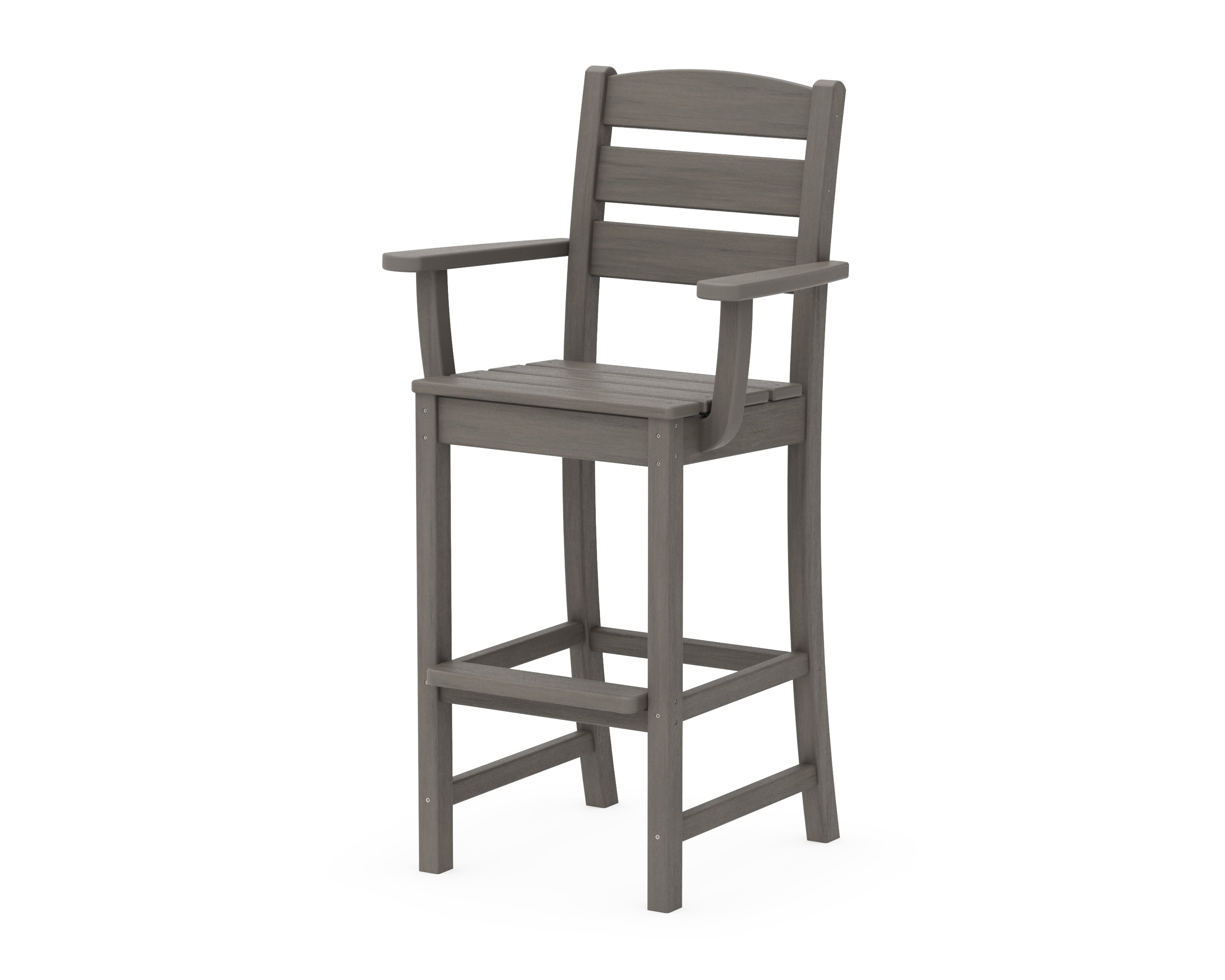 POLYWOOD Lakeside Bar Arm Chair in Driftwood