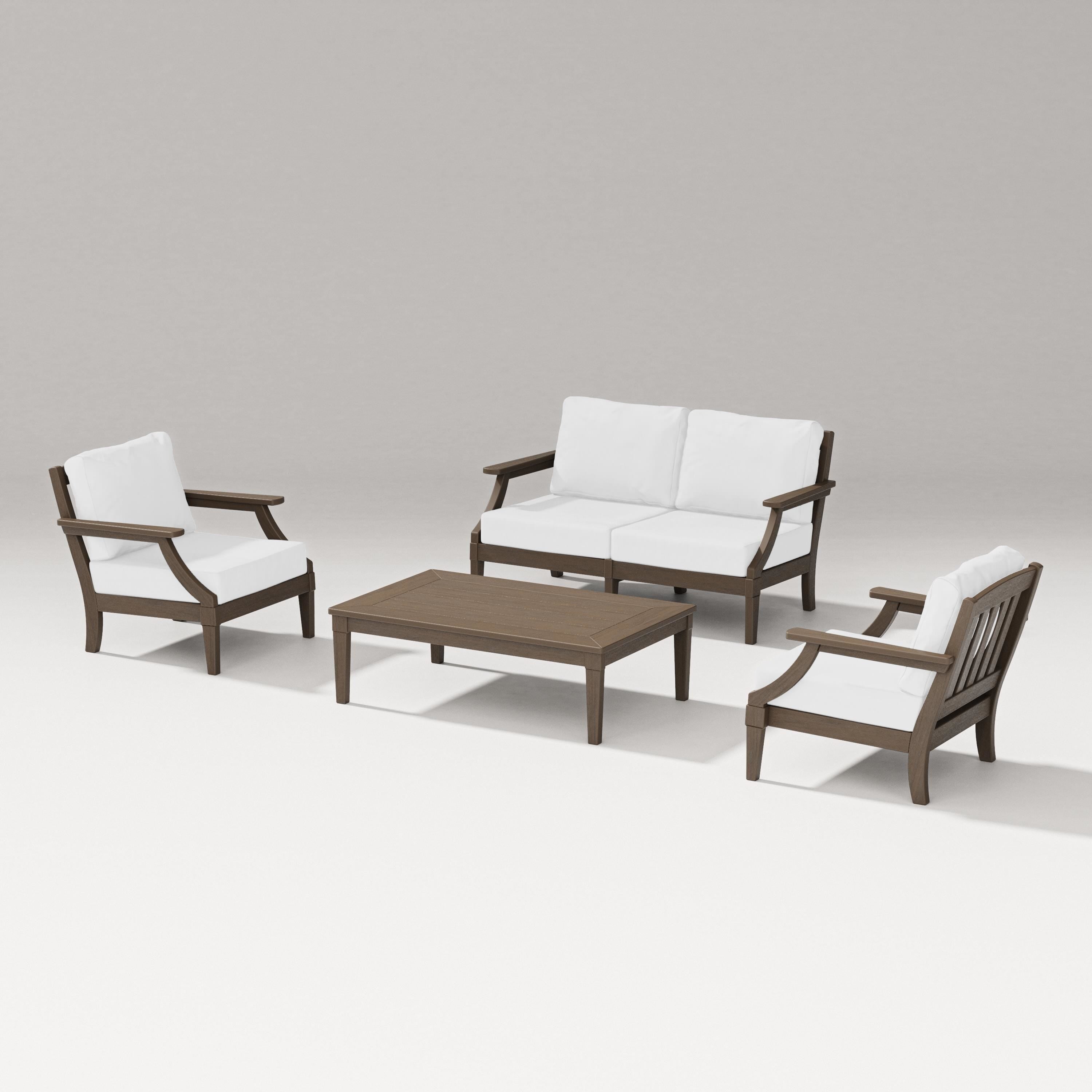 PW Designer Series Estate Lounge 4-Piece Loveseat Set in Kona / Natural