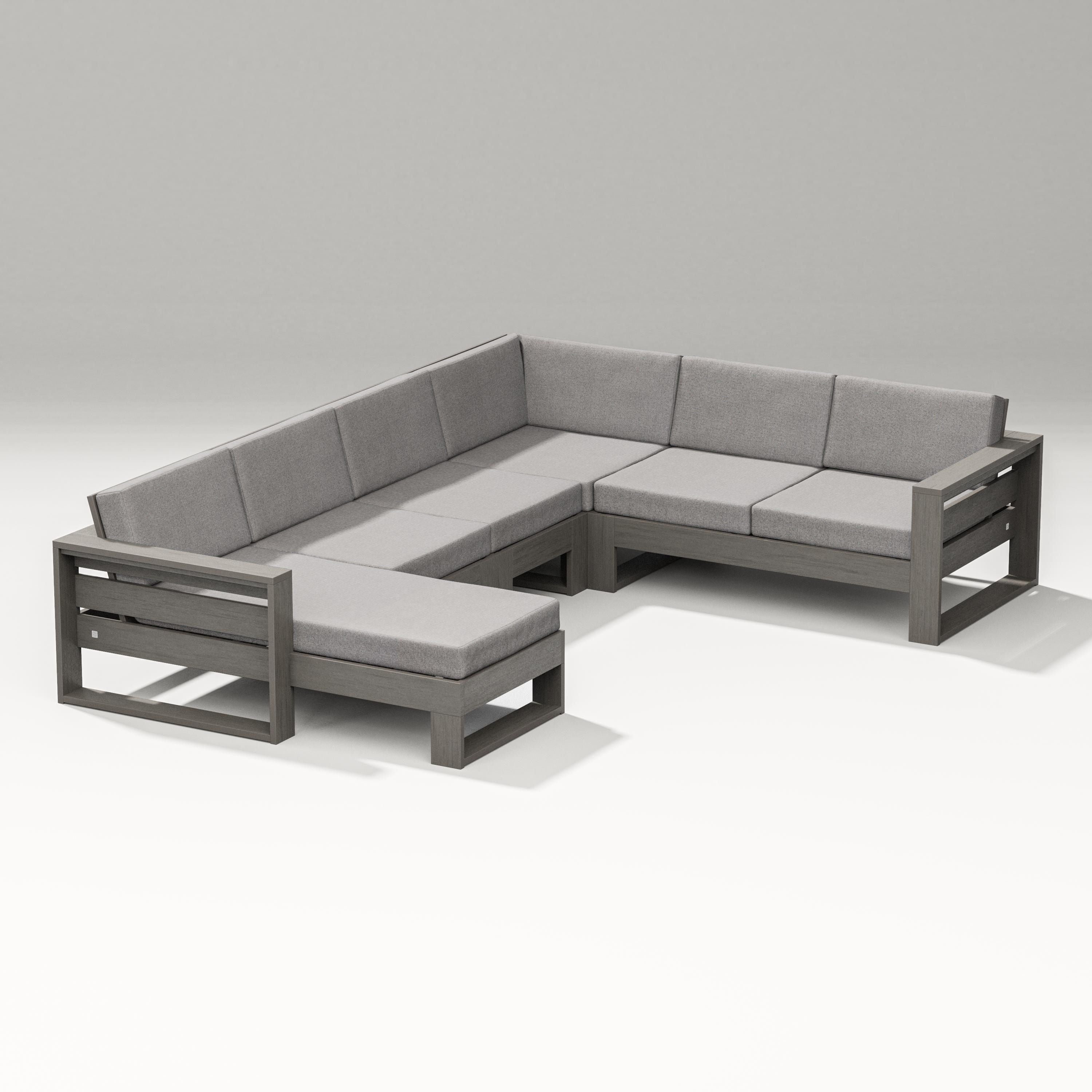 PW Designer Series Latitude Corner Sectional with Left Chaise in Driftwood / Grey Mist