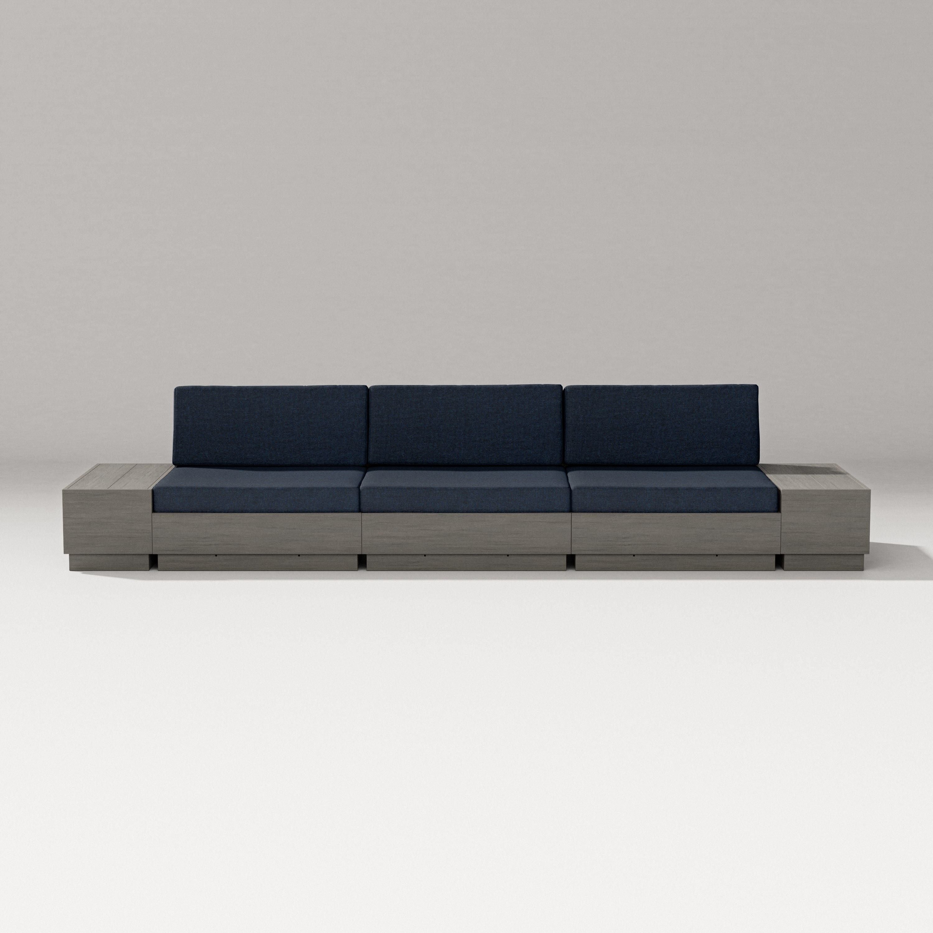 PW Designer Series Elevate Straight Sectional in Driftwood / Marine Indigo