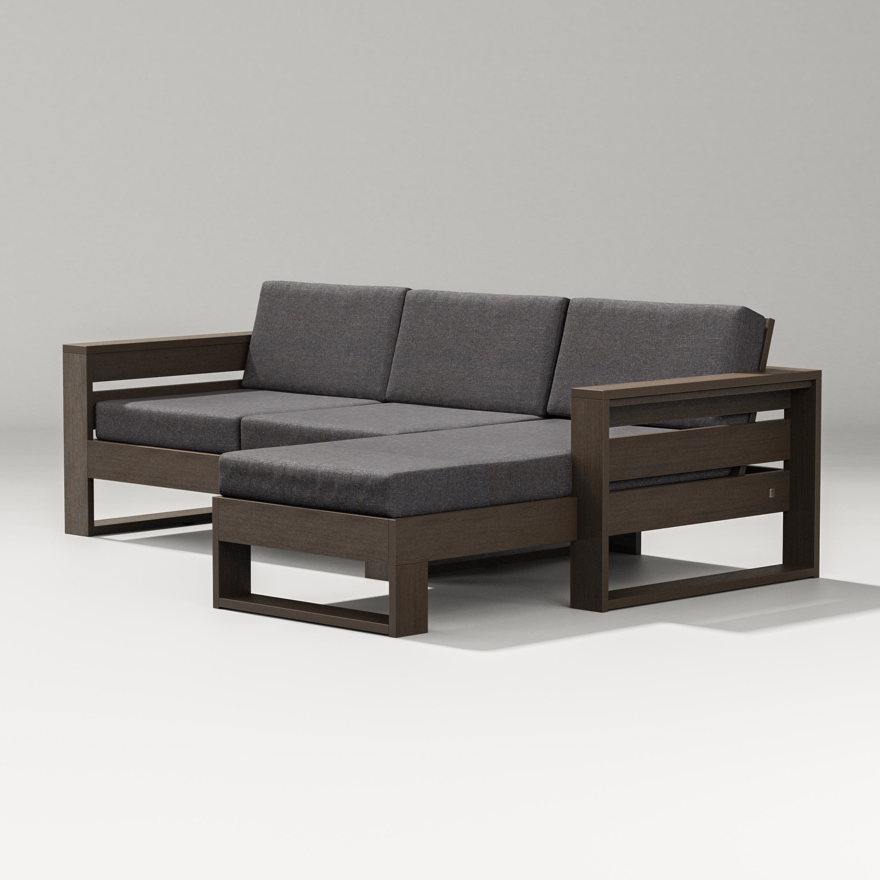 PW Designer Series Latitude Right Chaise Sectional in Kona / Ash Charcoal