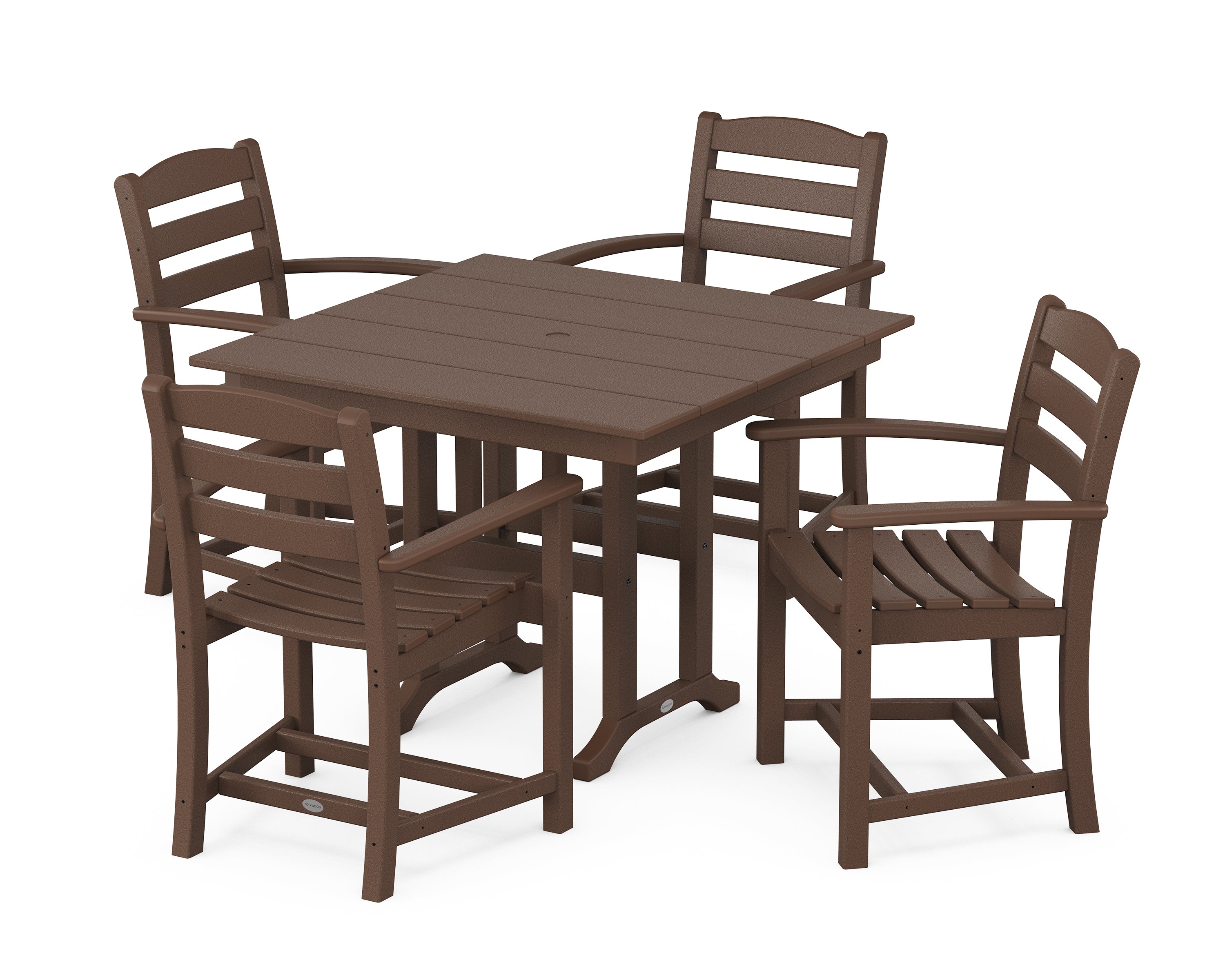 POLYWOOD La Casa Café 5-Piece Farmhouse Dining Set in Mahogany
