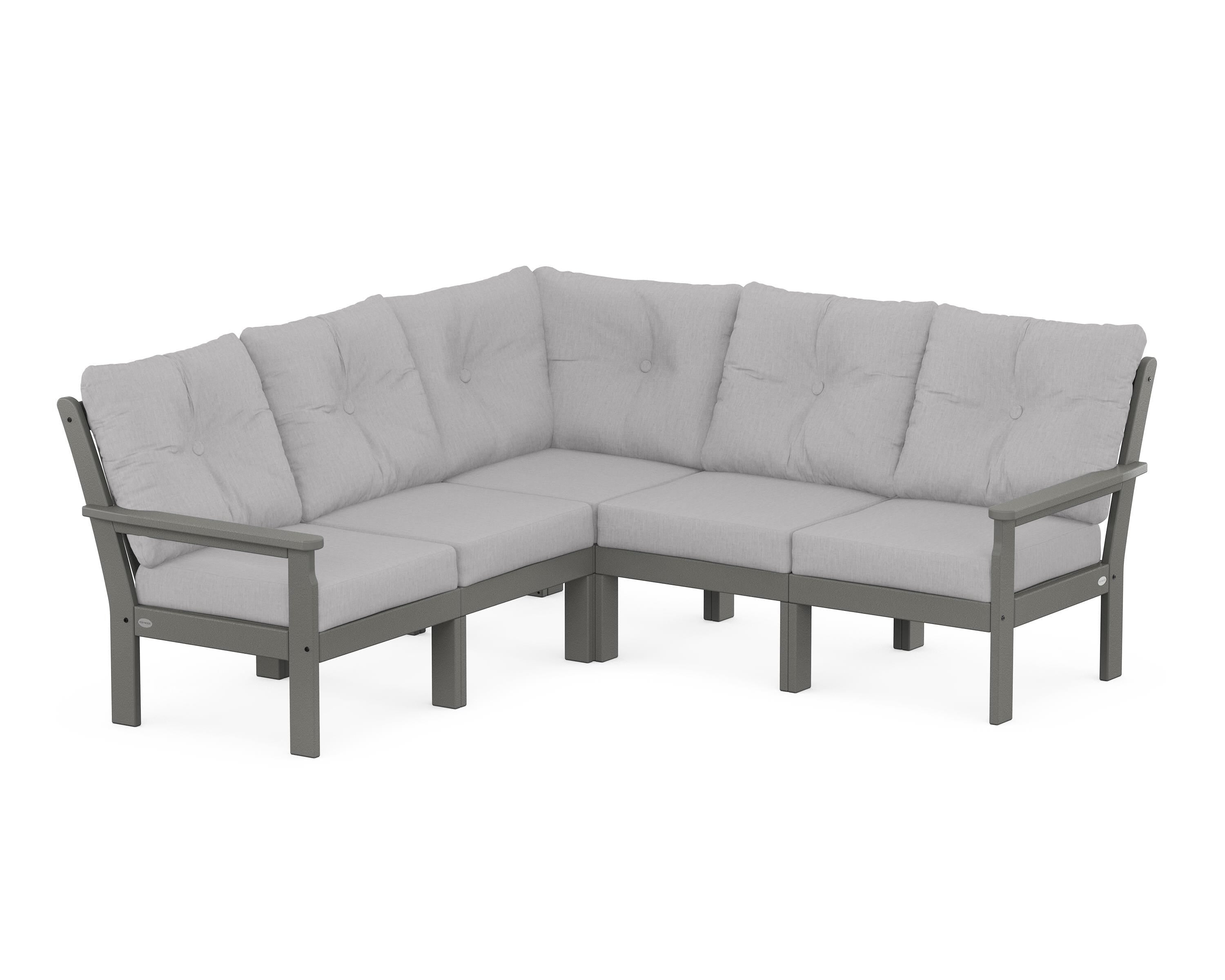 POLYWOOD Vineyard 5-Piece Sectional in Slate Grey / Granite