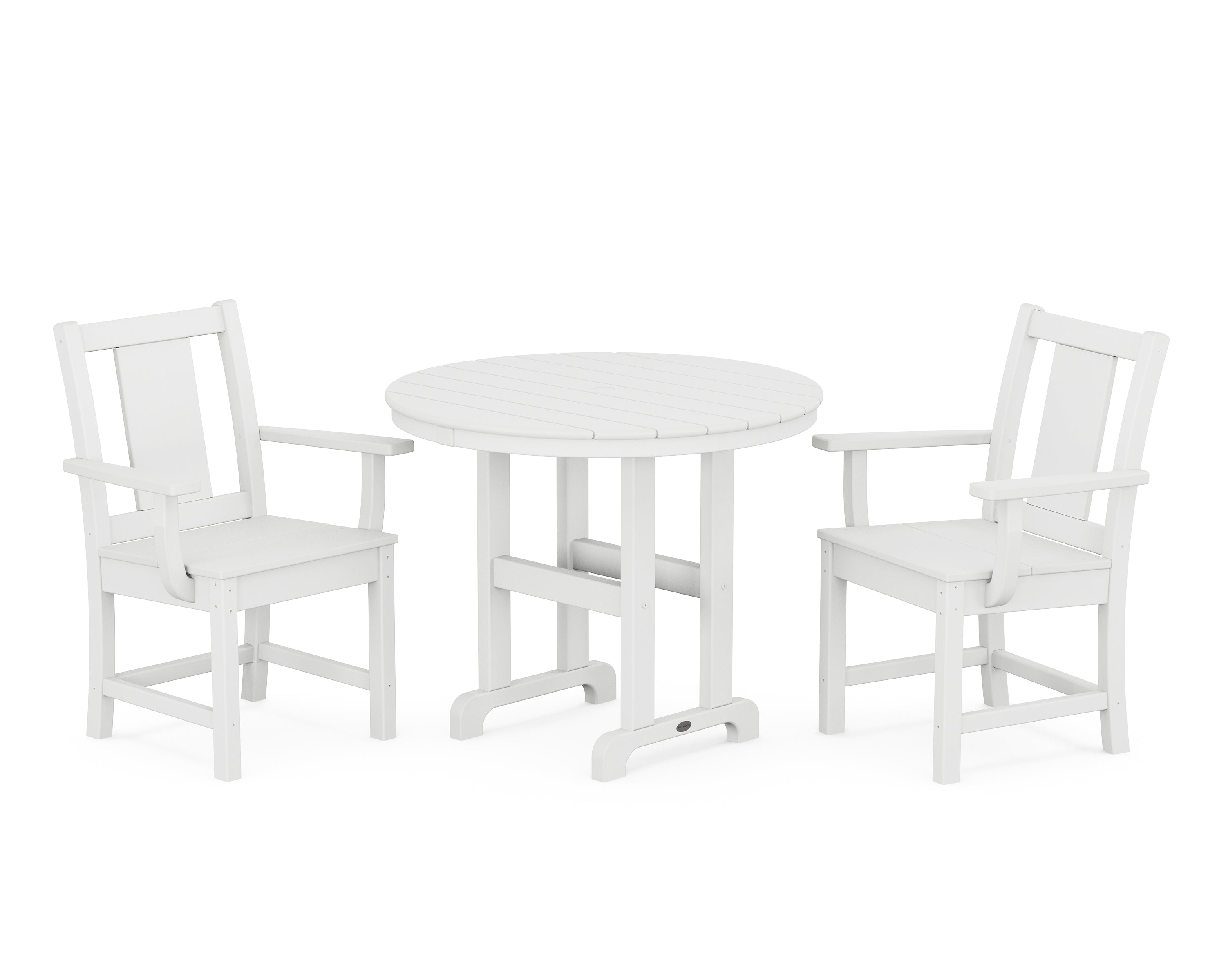 POLYWOOD® Prairie 3-Piece Farmhouse Dining Set in White