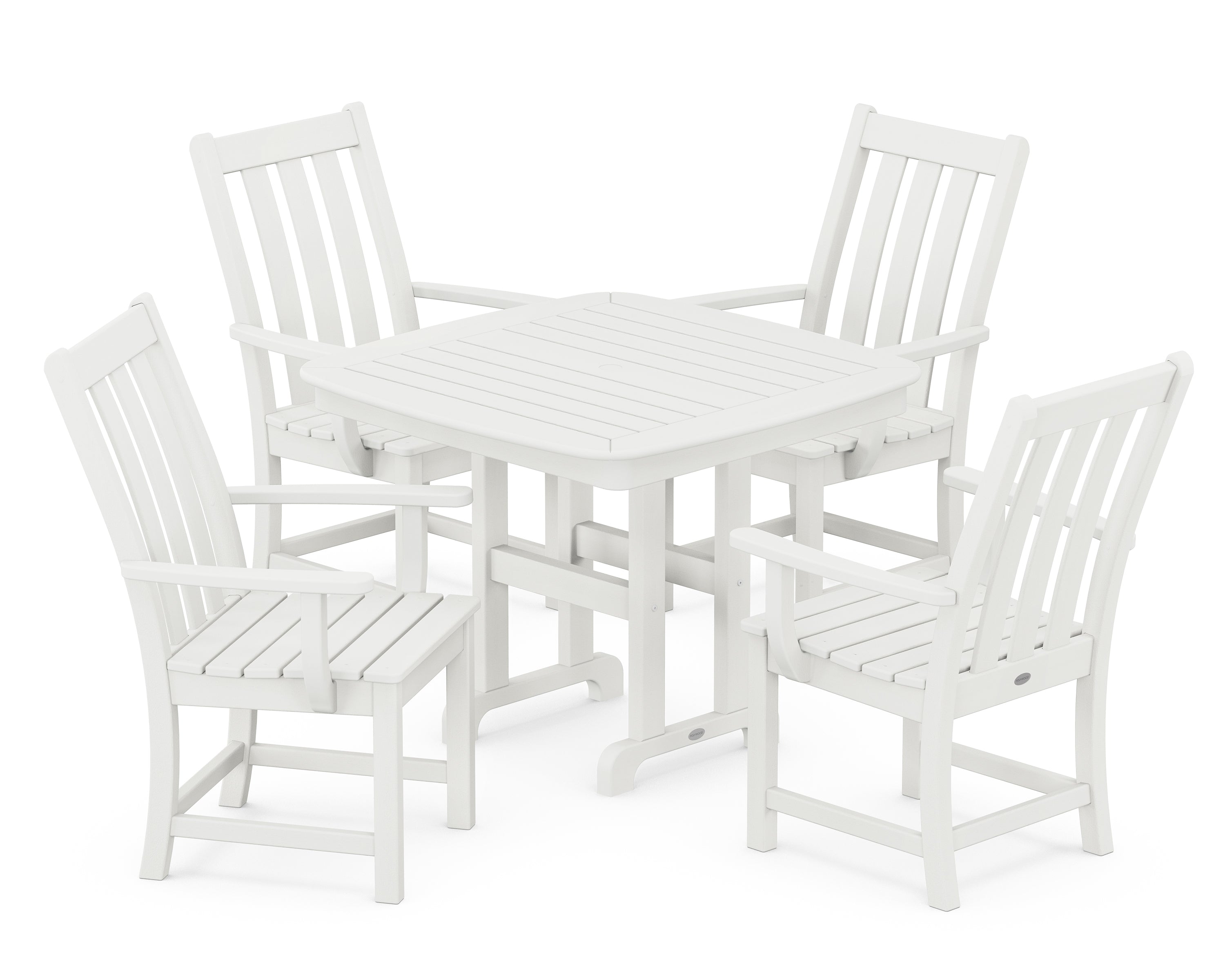 POLYWOOD® Vineyard 5-Piece Dining Set in Vintage White