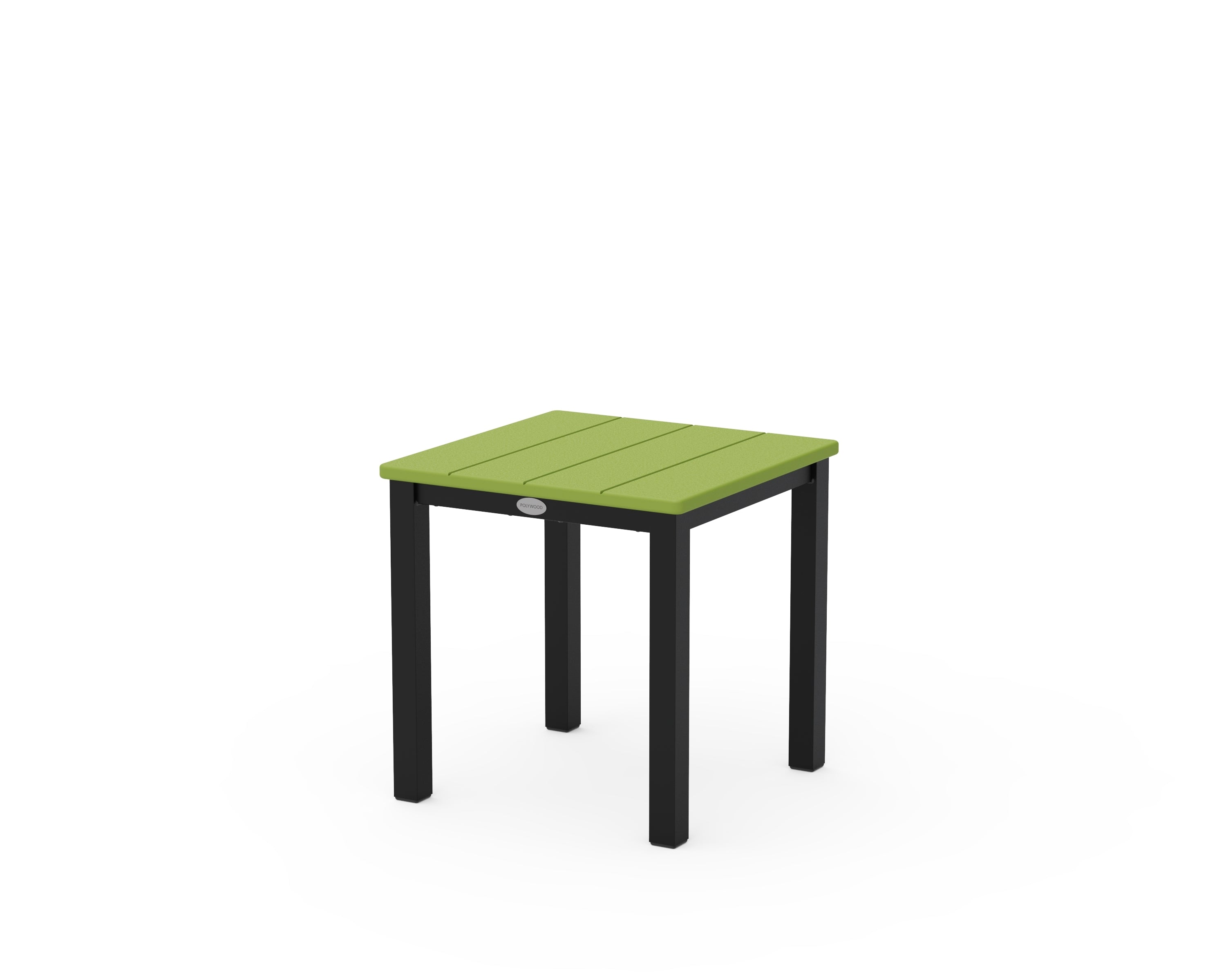 POLYWOOD Main Street 18" Side Table in Black / Lime
