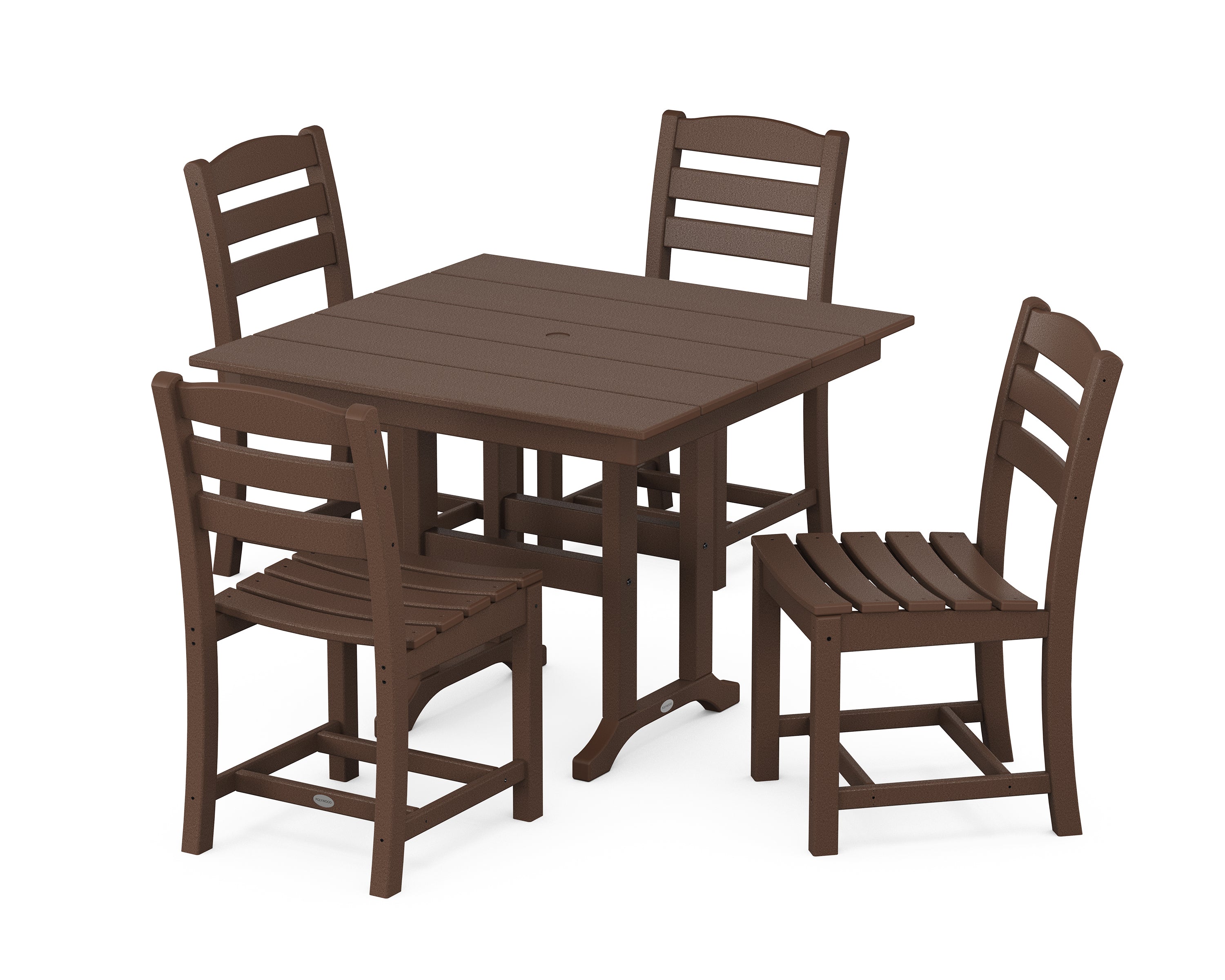 POLYWOOD La Casa Café Side Chair 5-Piece Farmhouse Dining Set in Mahogany