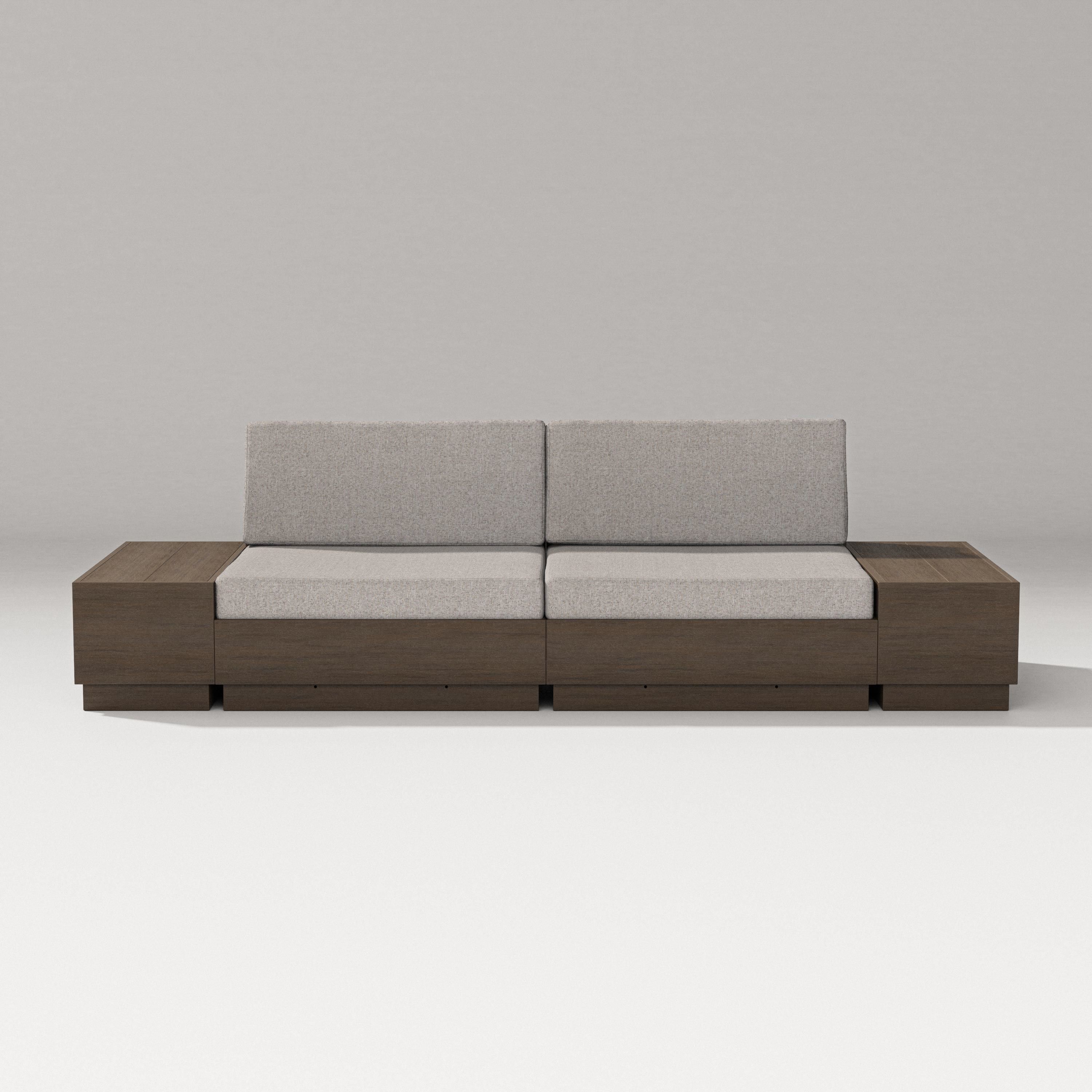 PW Designer Series Elevate 4-Piece Loveseat Sectional in Kona / Weathered Tweed