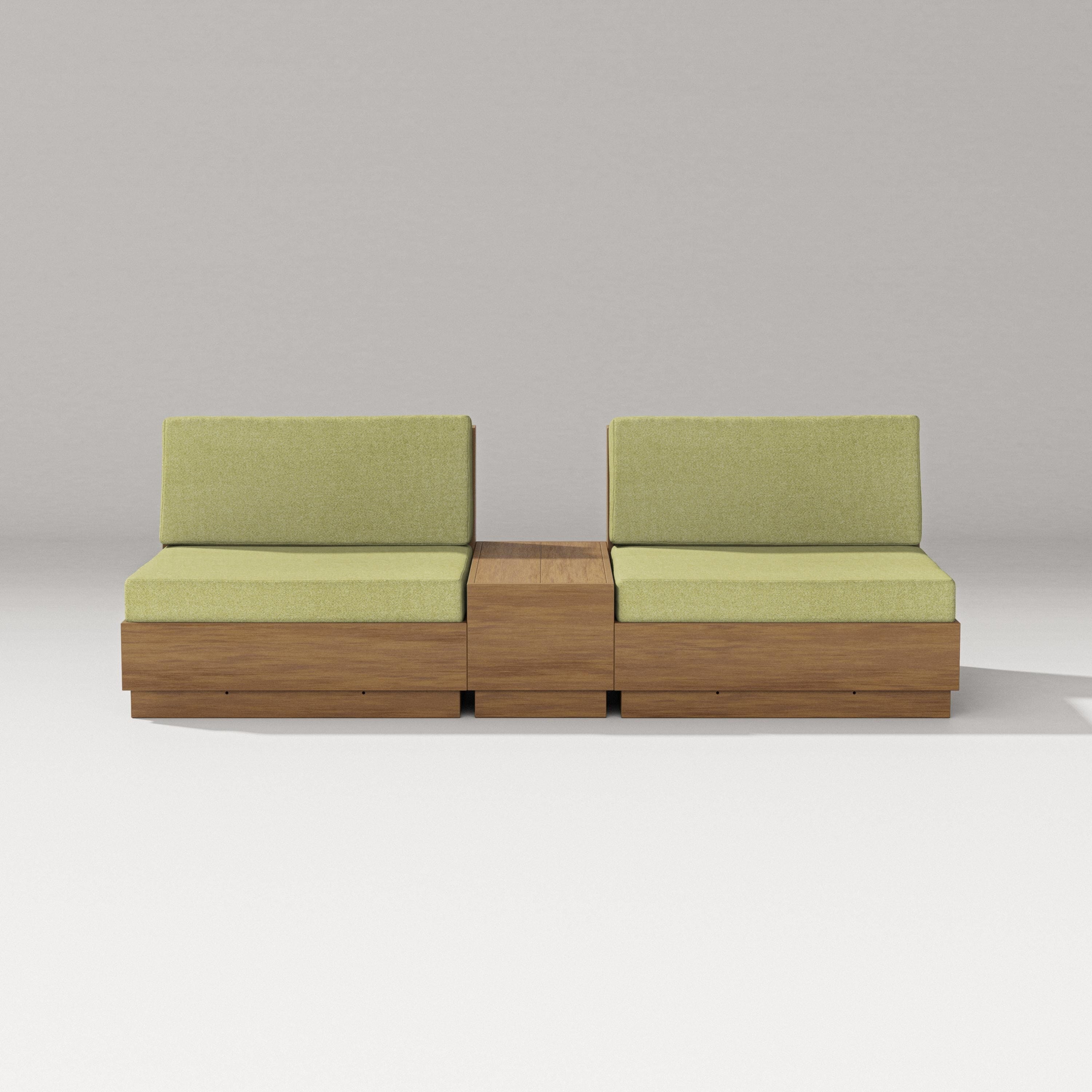 PW Designer Series Elevate Lounge Chair Set in Natural / Chartreuse Boucle