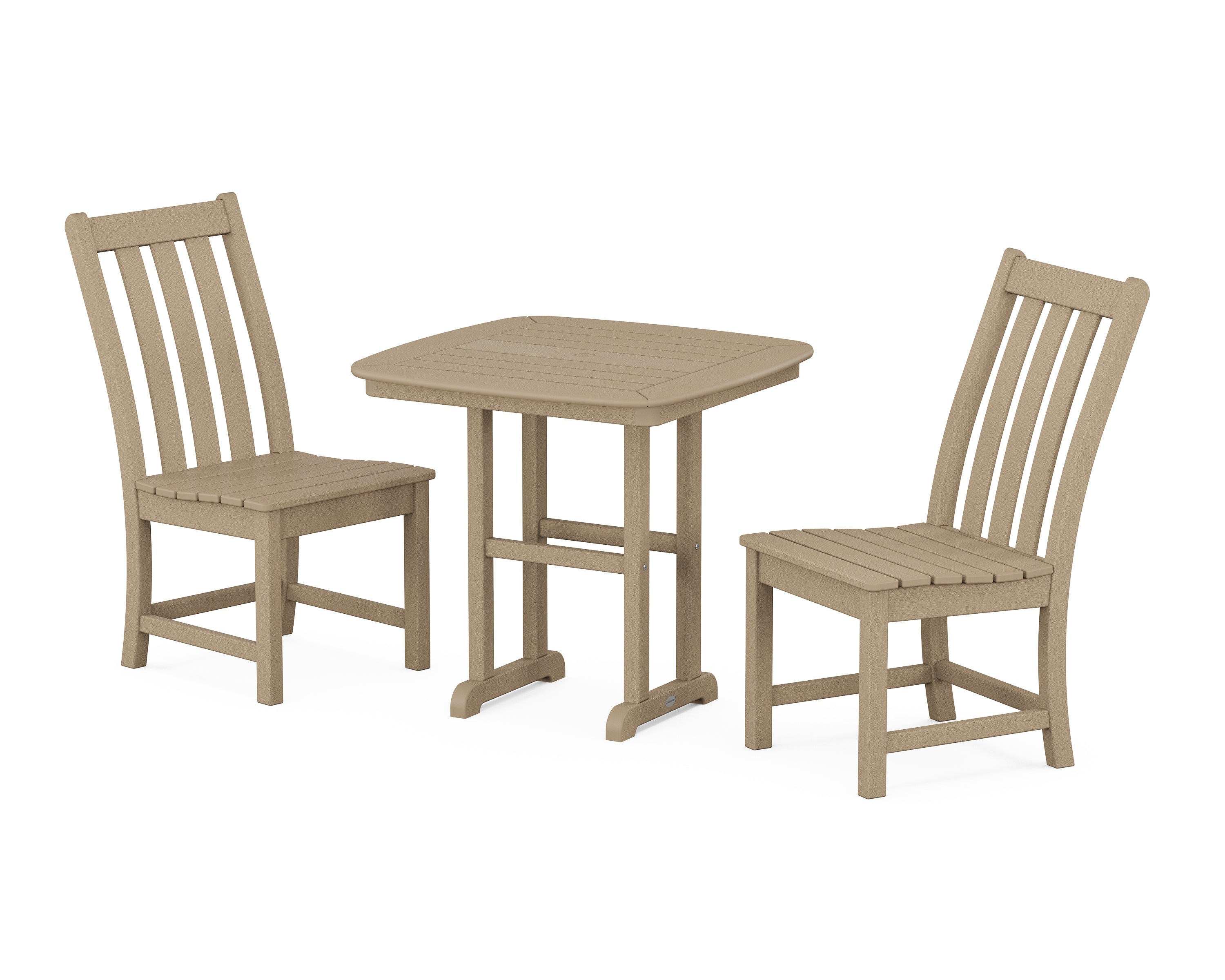 POLYWOOD® Vineyard Side Chair 3-Piece Dining Set in Vintage Sahara