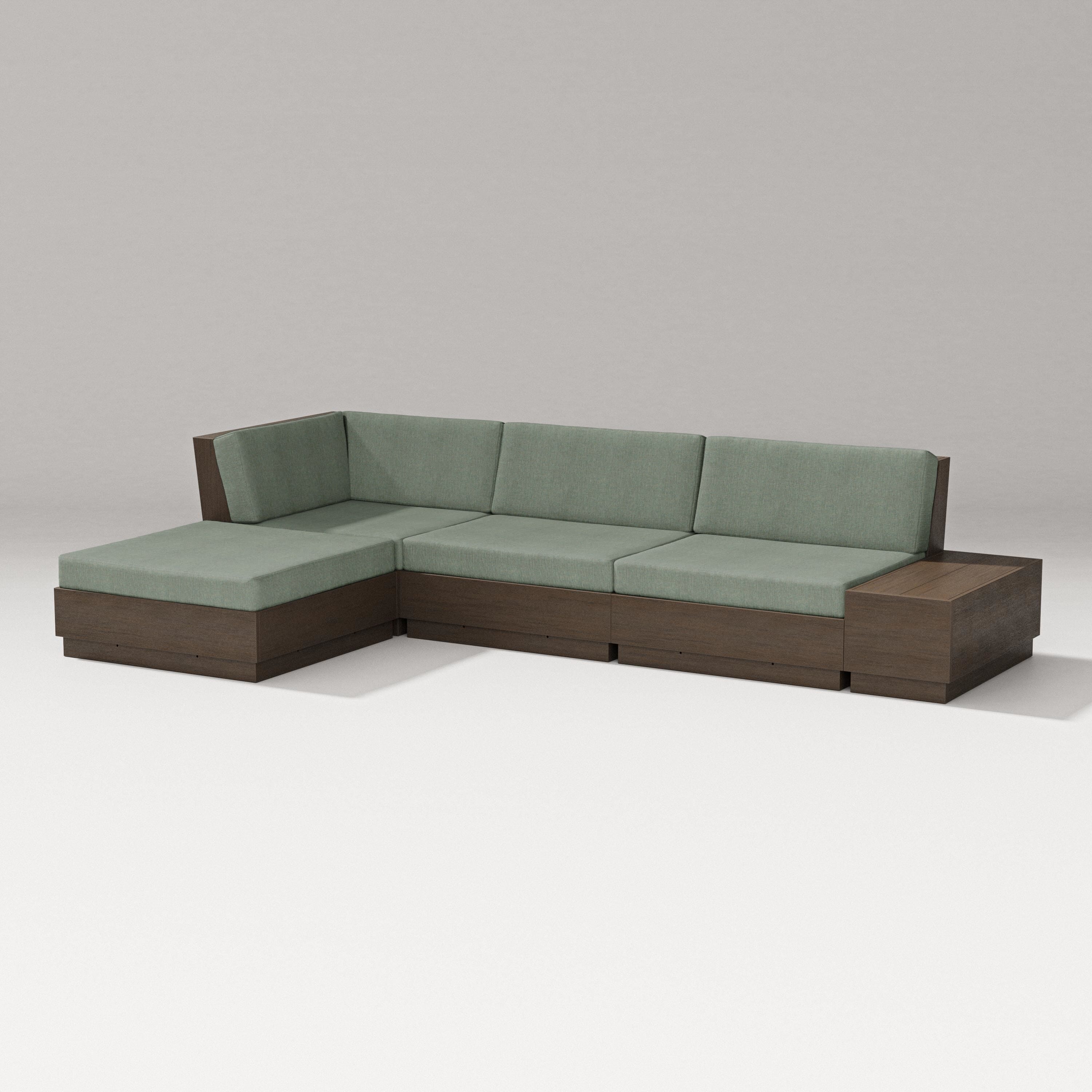 PW Designer Series Elevate Chaise Sectional in Kona / Cast Sage