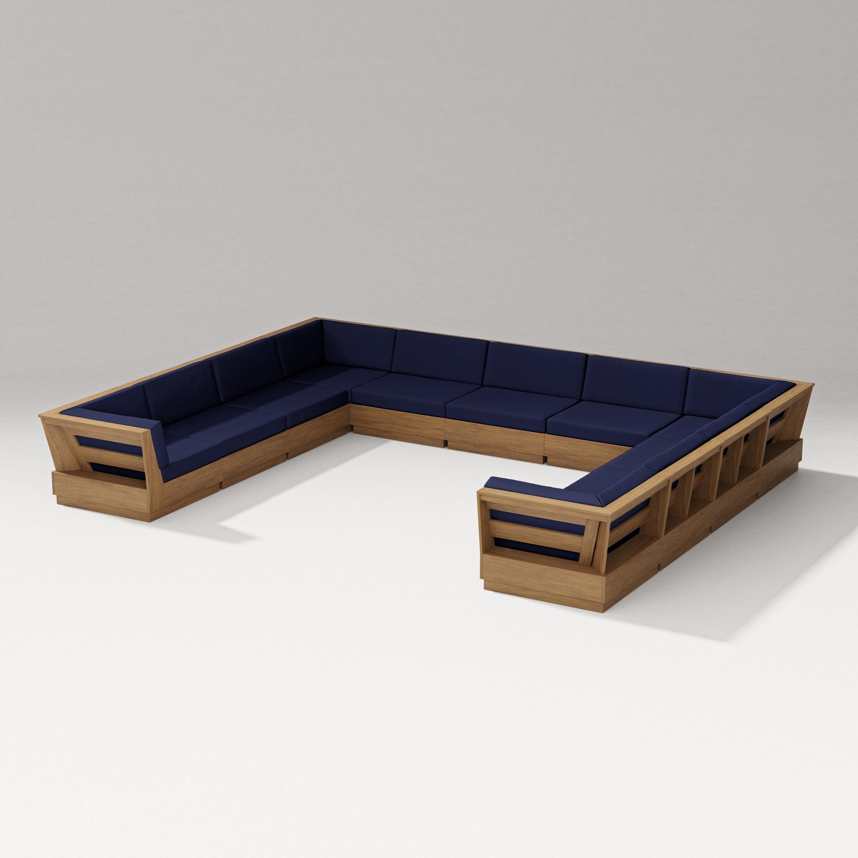 PW Designer Series Elevate Large U-Shaped Sectional in Natural / Navy