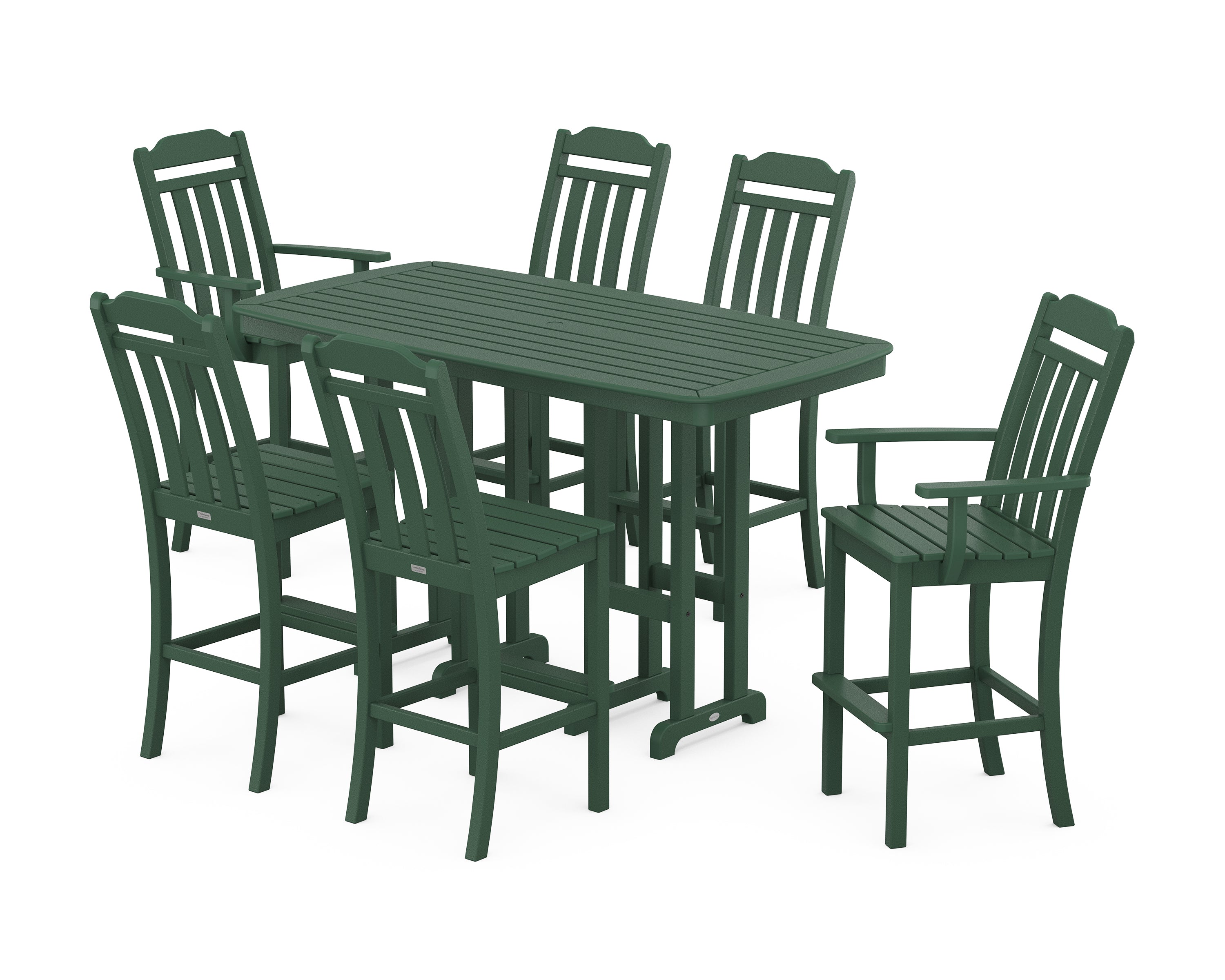 POLYWOOD Country Living 7-Piece Bar Set in Green