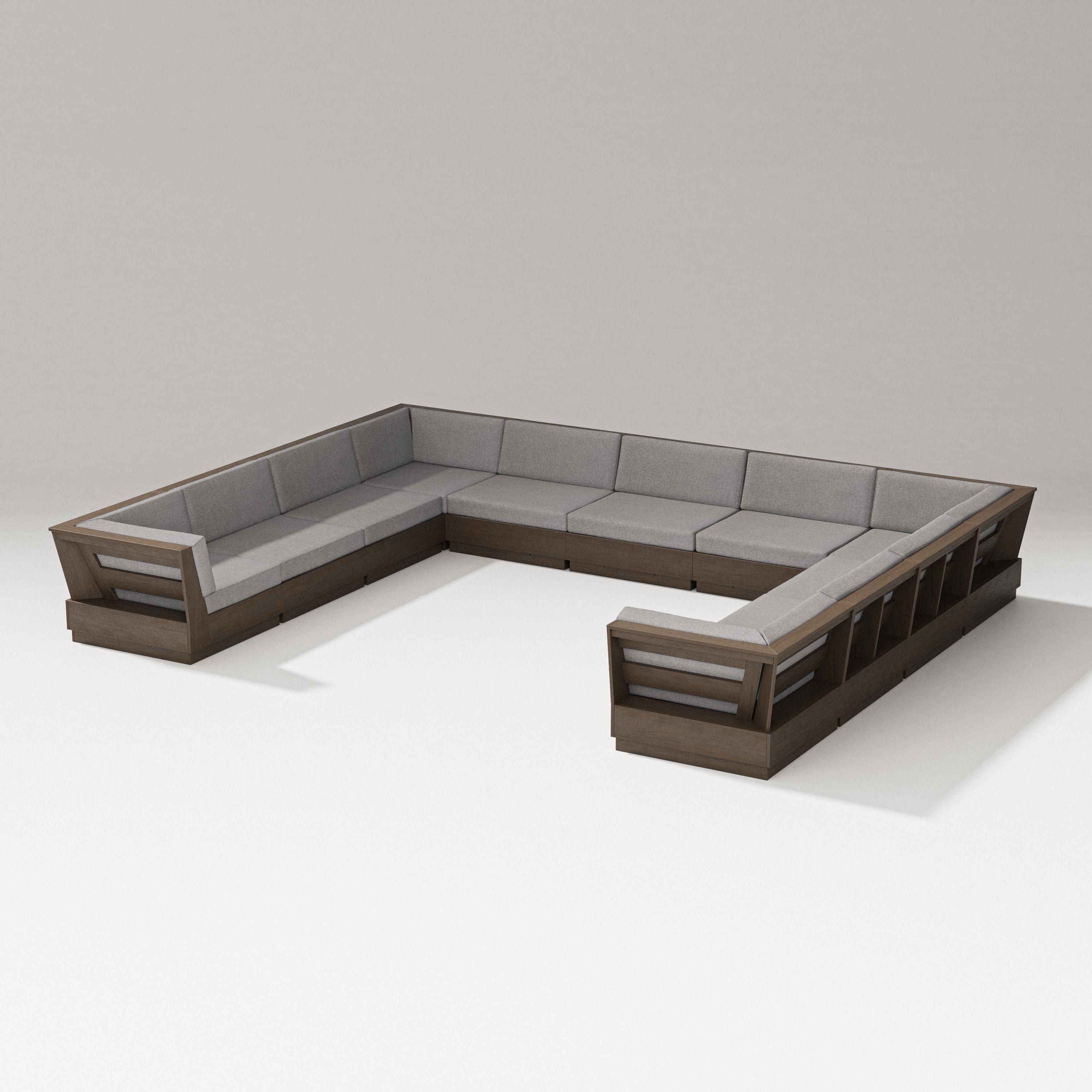 PW Designer Series Elevate Large U-Shaped Sectional in Kona / Grey Mist