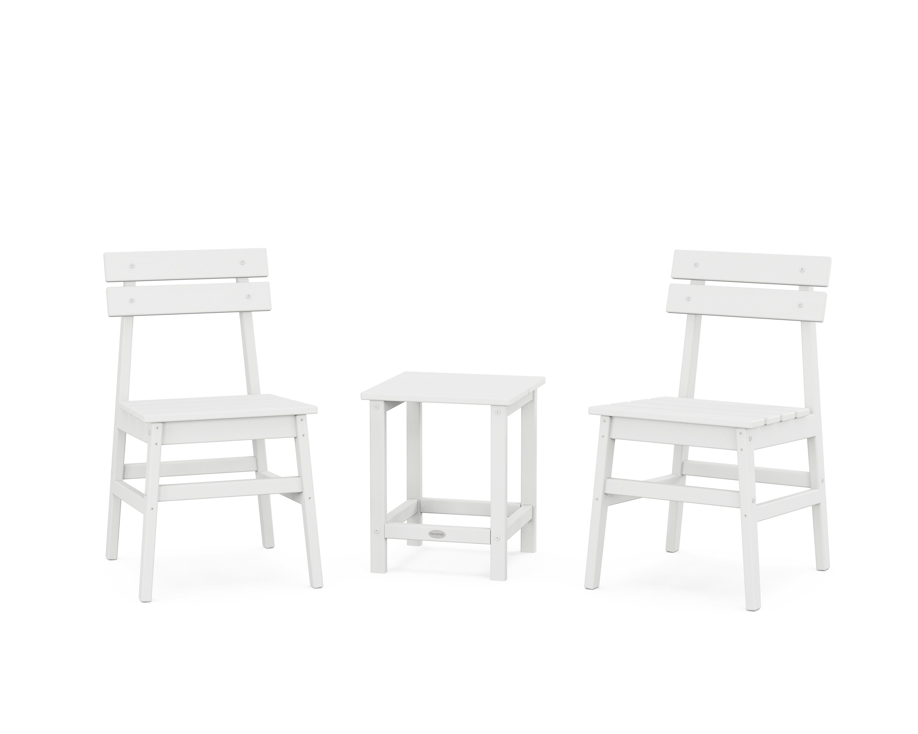 POLYWOOD Modern Studio Plaza Chair 3-Piece Seating Set in White