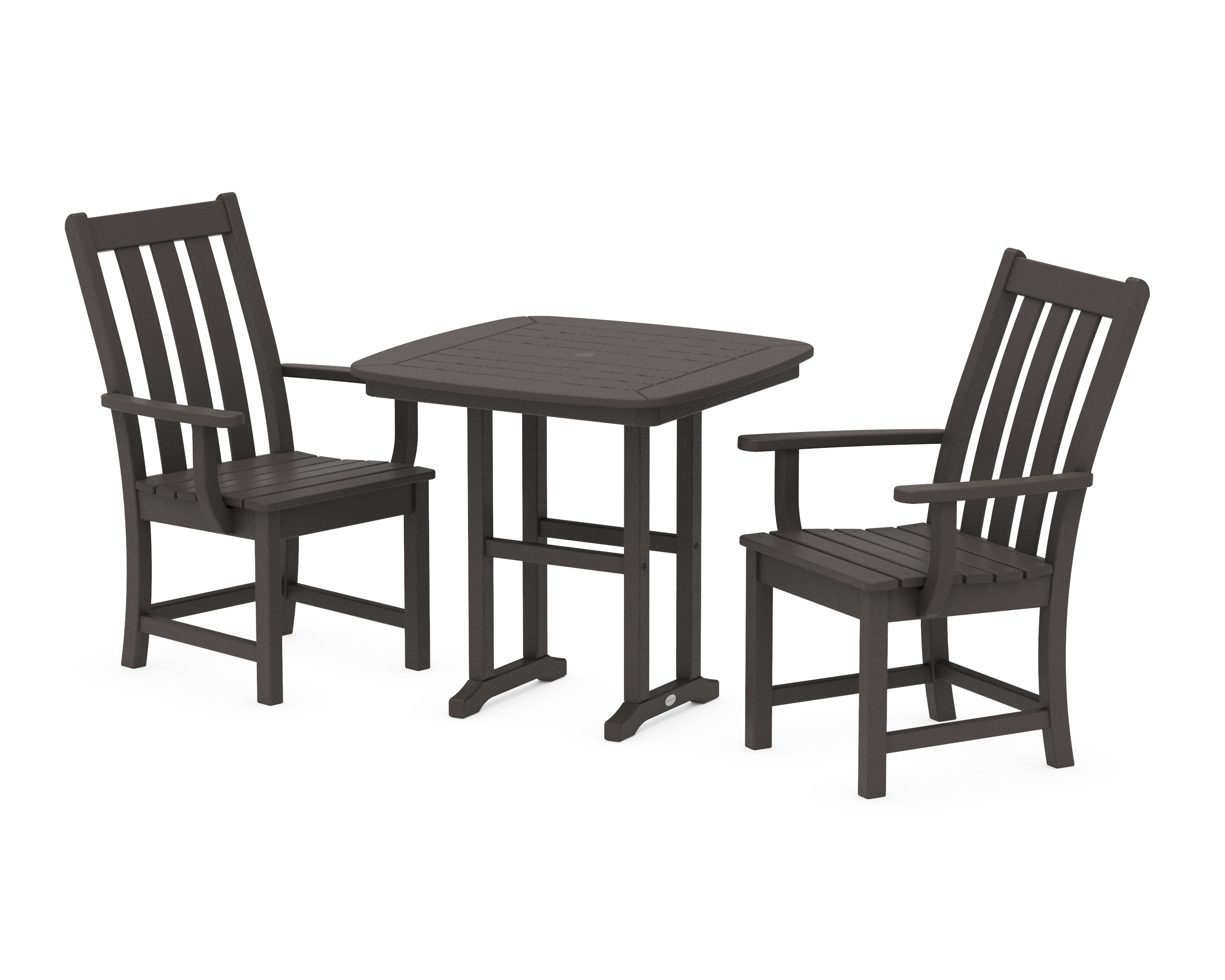 POLYWOOD Vineyard 3-Piece Dining Set in Vintage Coffee
