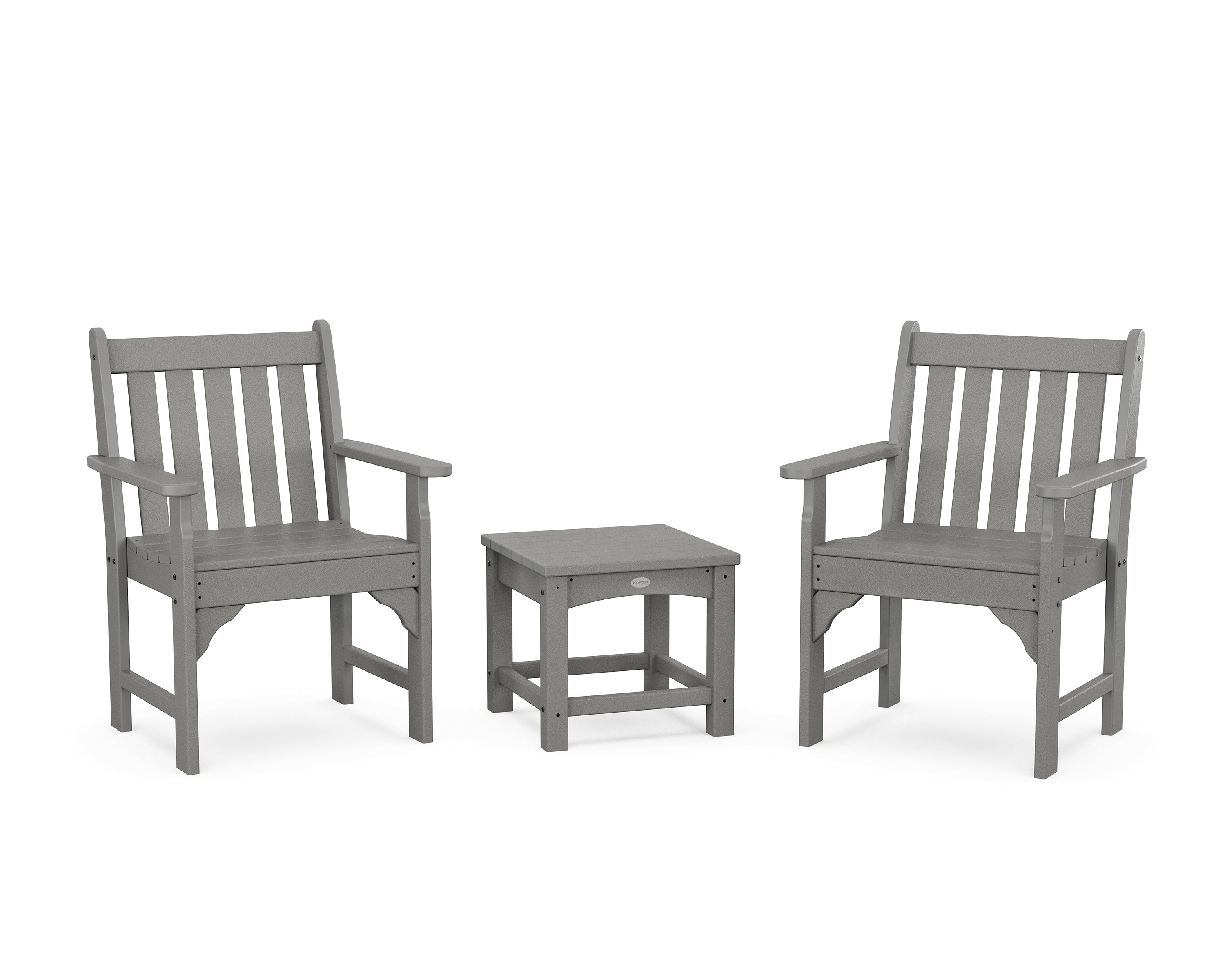 POLYWOOD Vineyard 3-Piece Garden Chair Set in Slate Grey