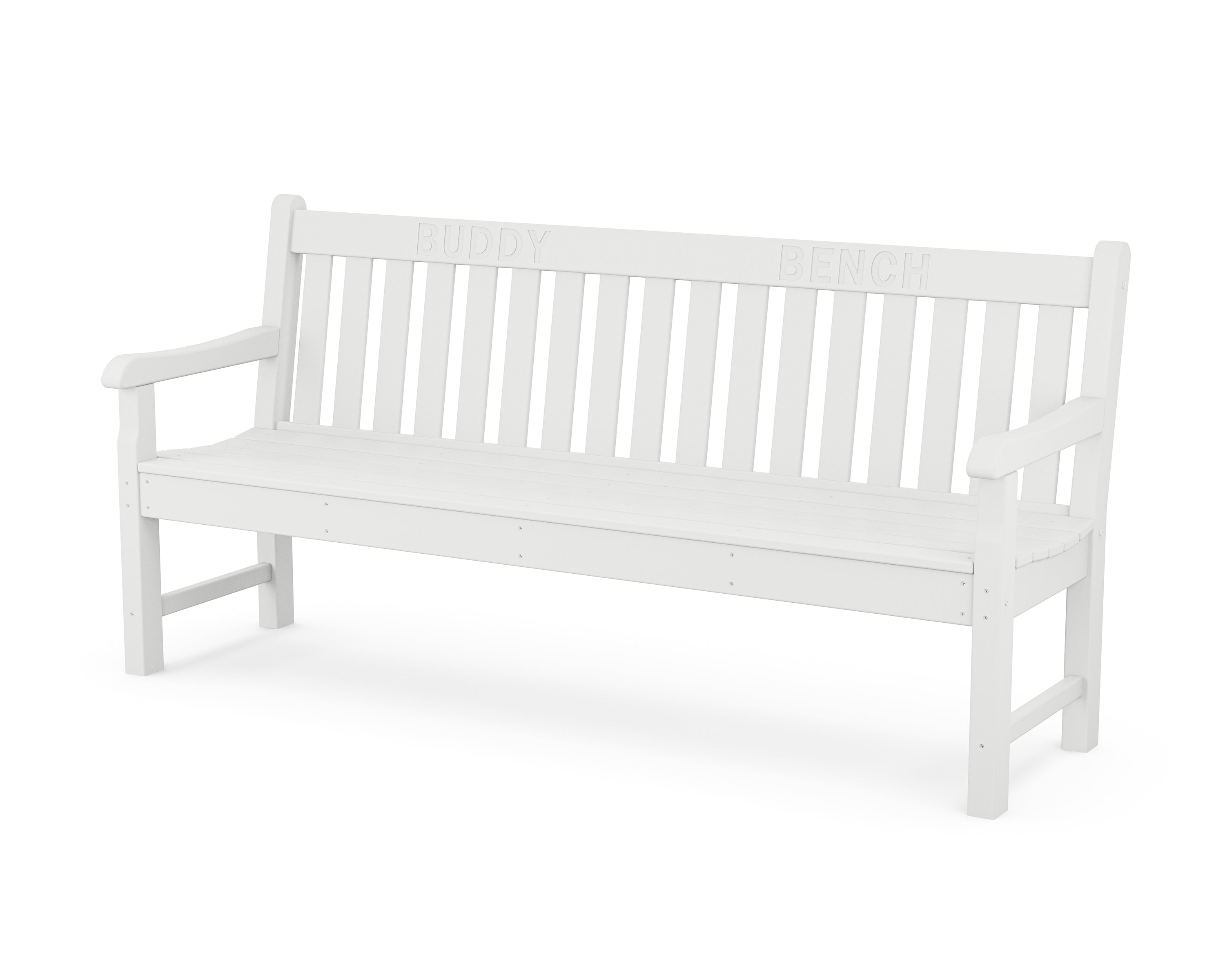 POLYWOOD® 72” Buddy Bench in White