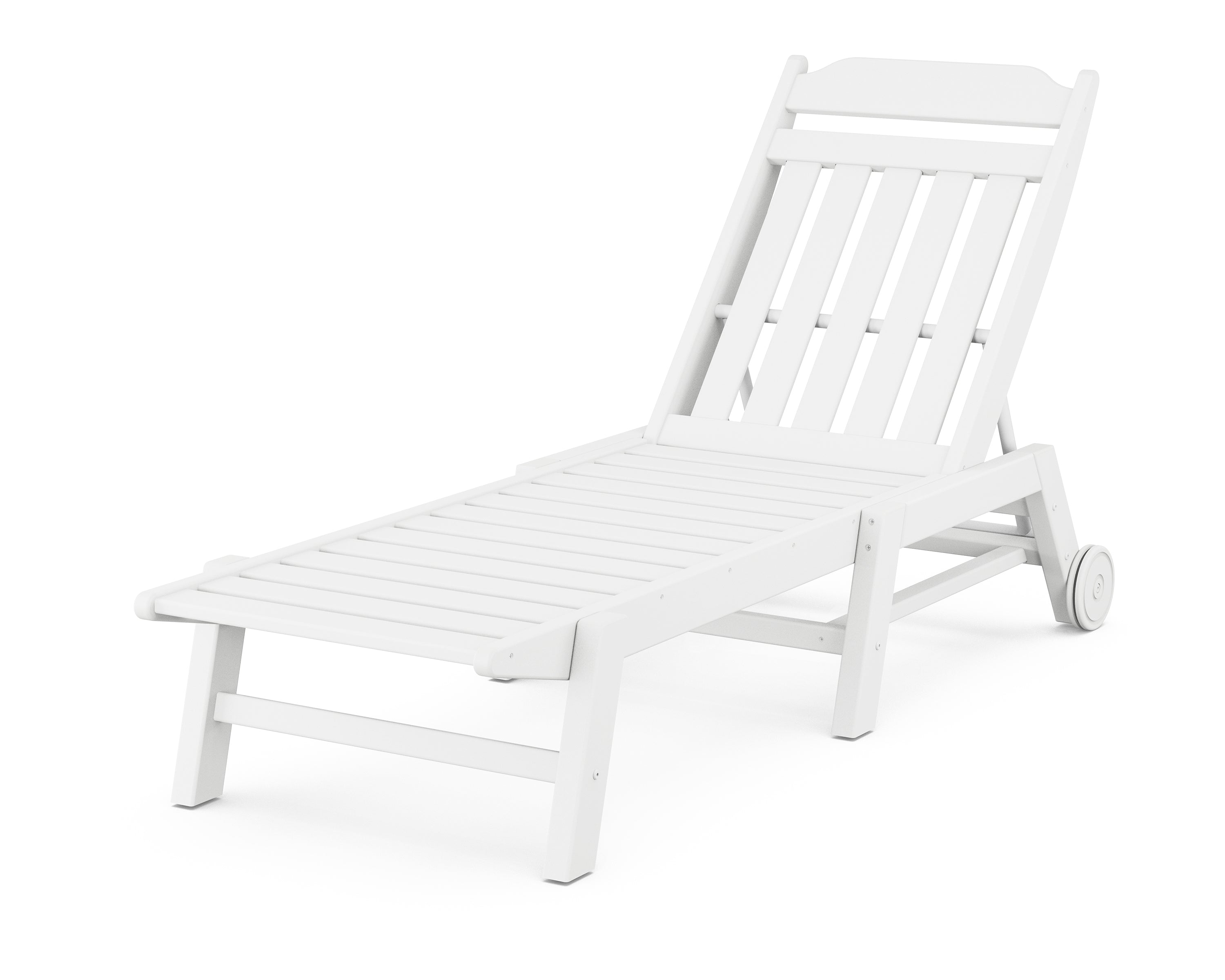 POLYWOOD Country Living Chaise with Wheels in White