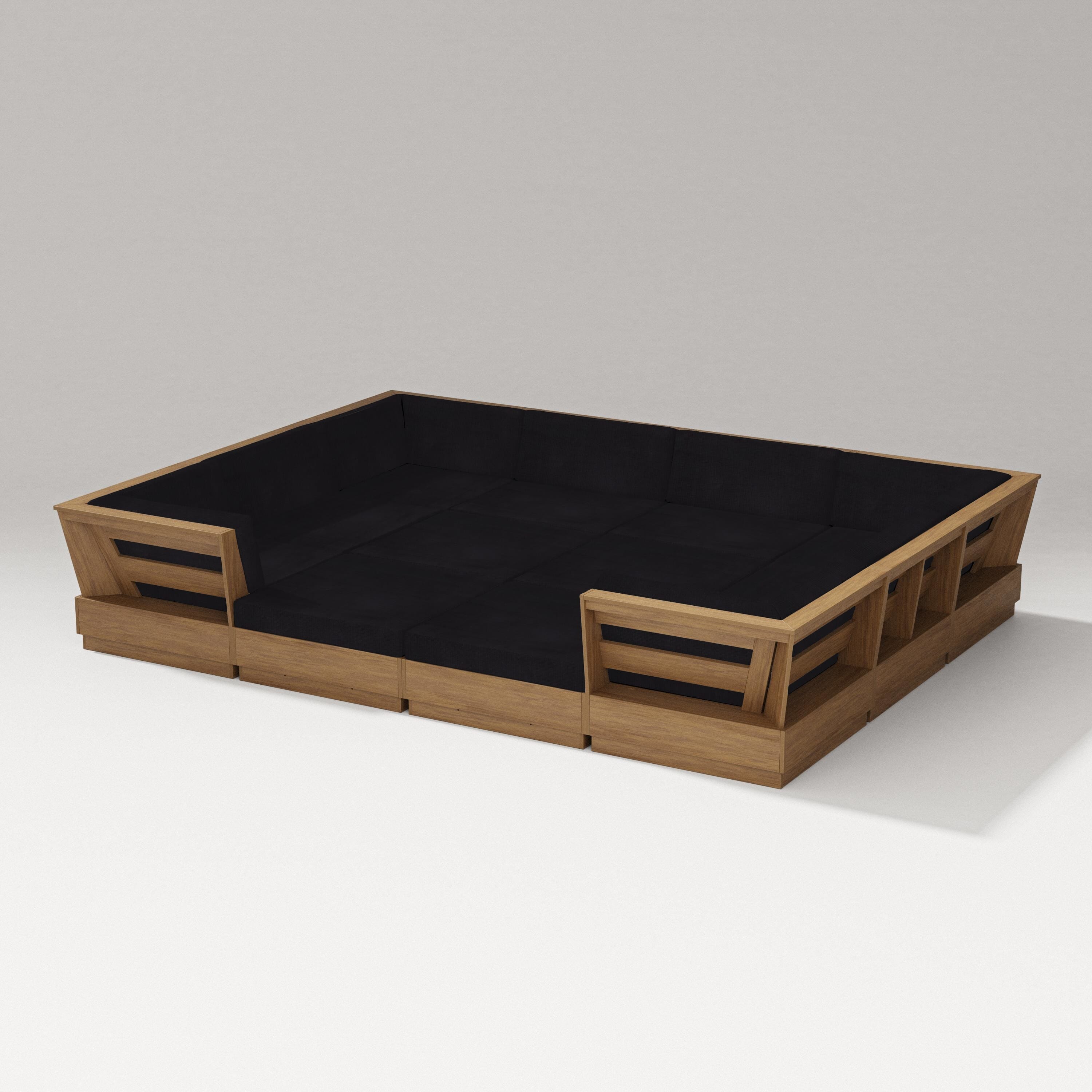PW Designer Series Elevate 12-Piece Pit Sectional in Natural / Midnight Linen