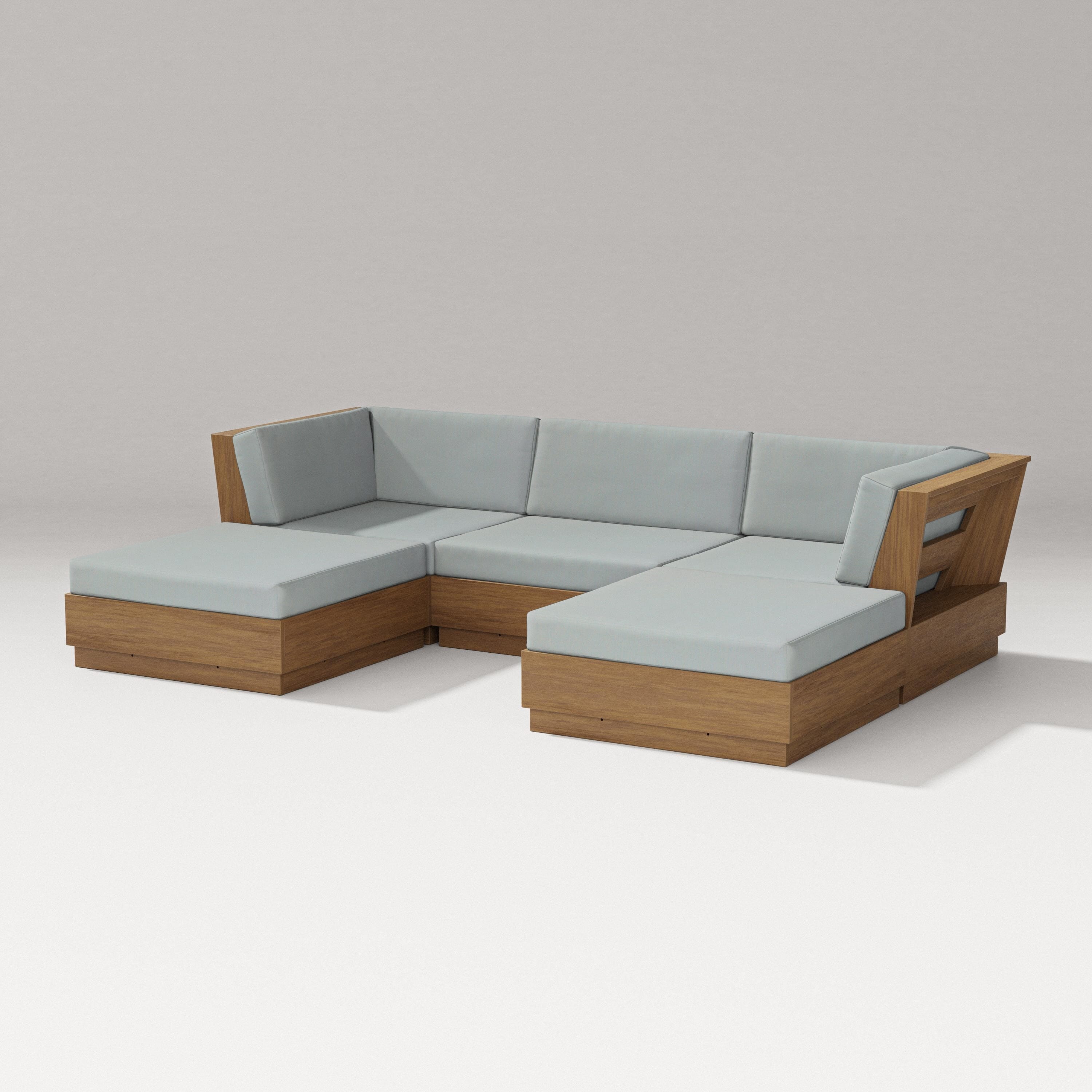 PW Designer Series Elevate Double Chaise Sectional in Natural / Spa