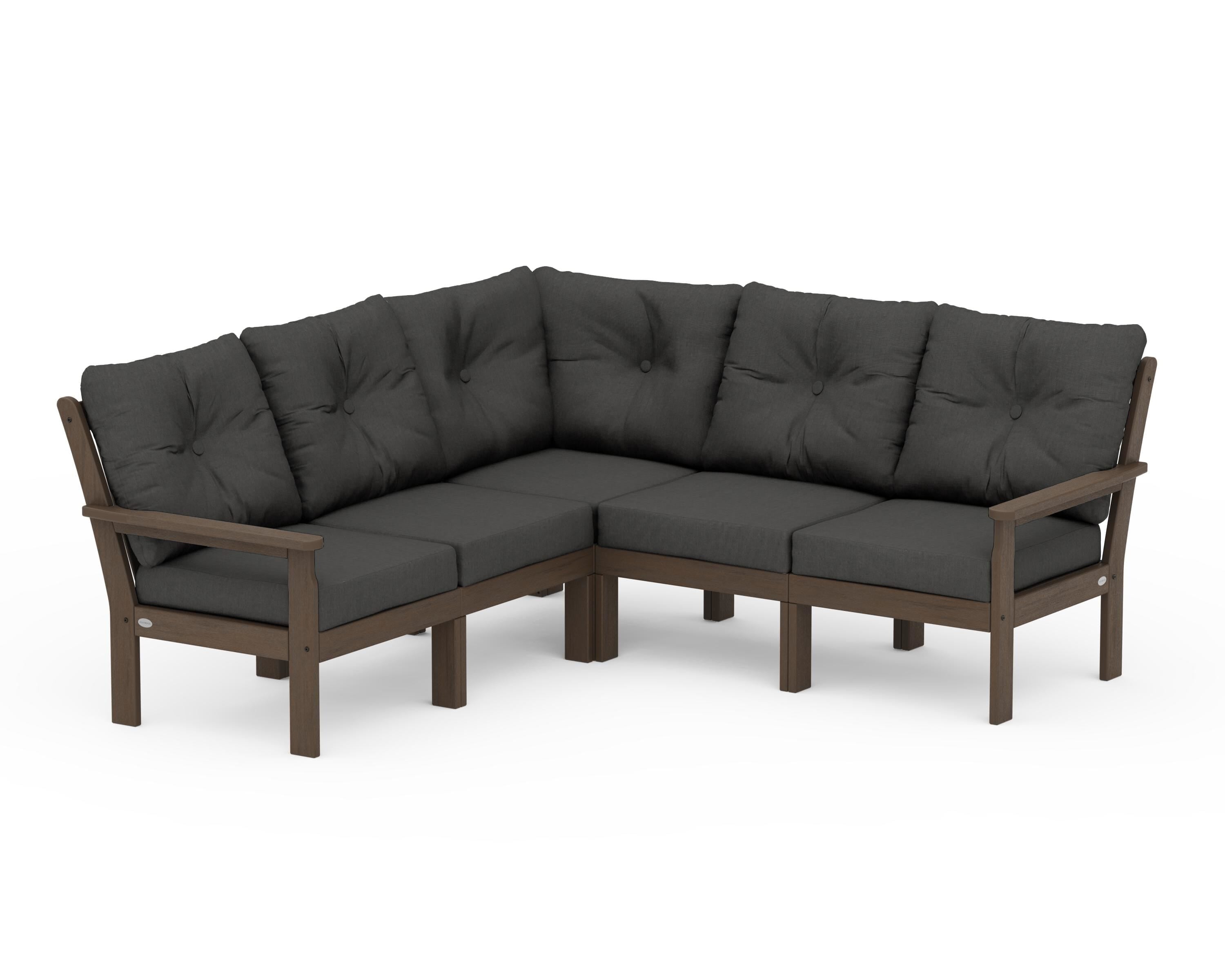 POLYWOOD Vineyard 5-Piece Sectional in Kona / Spectrum Carbon