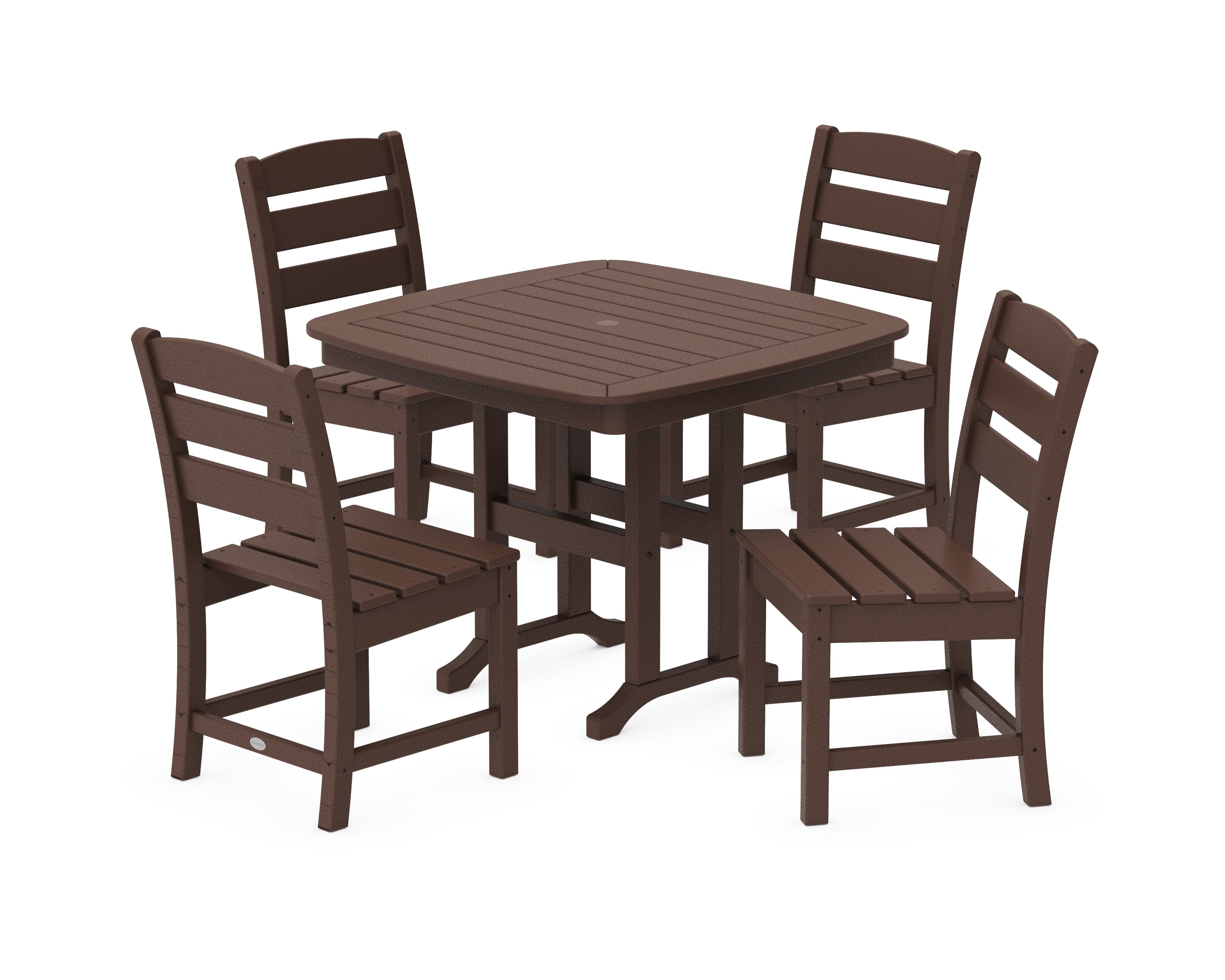 POLYWOOD Lakeside 5-Piece Side Chair Dining Set in Mahogany