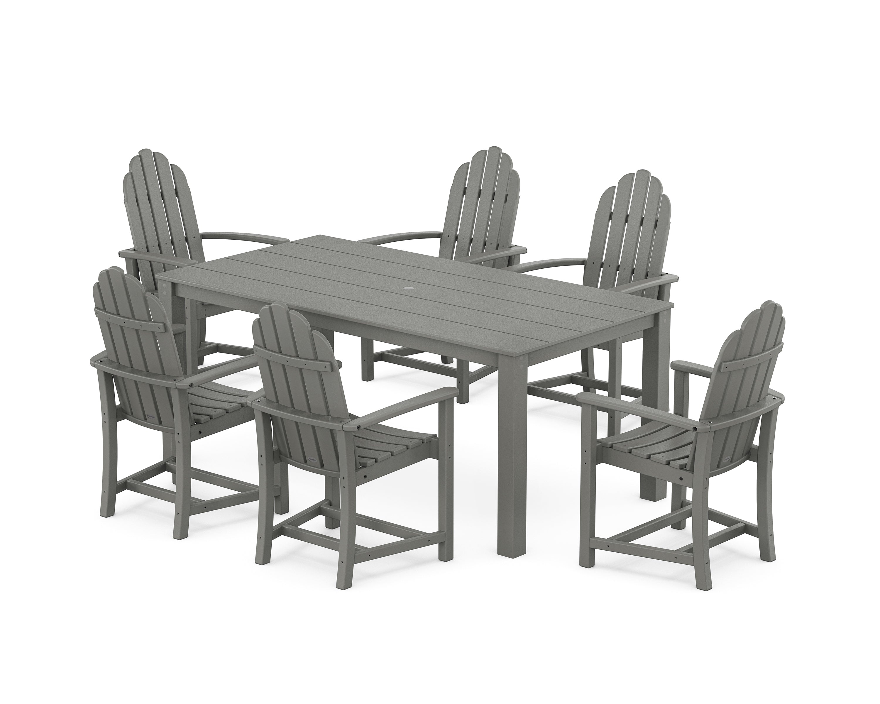 POLYWOOD® Classic Adirondack 7-Piece Parsons Dining Set in Slate Grey