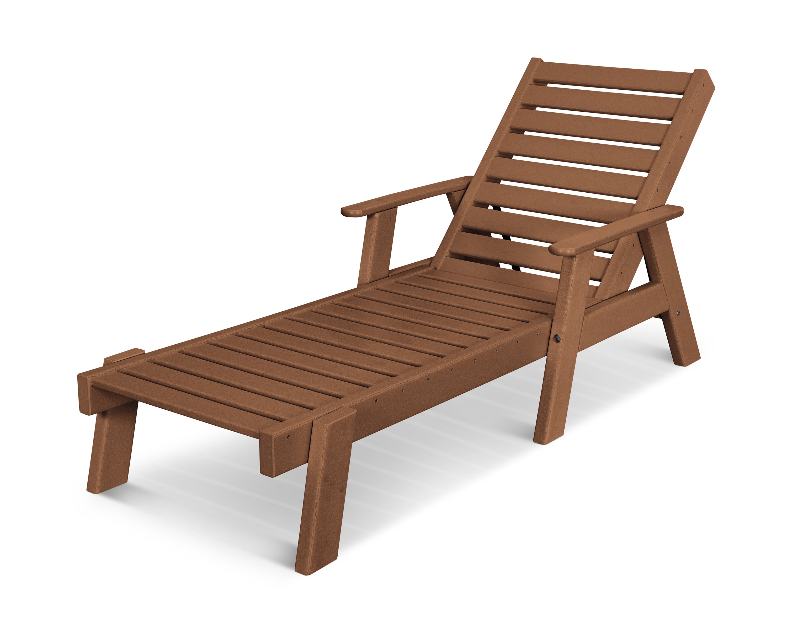 POLYWOOD® Captain Chaise with Arms in Teak