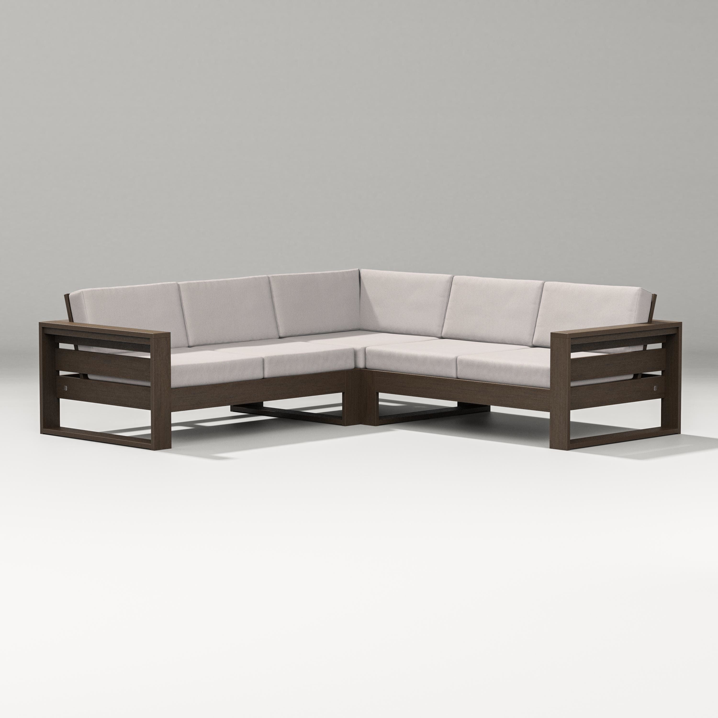 PW Designer Series Latitude Corner Sectional in Kona / Dune Burlap
