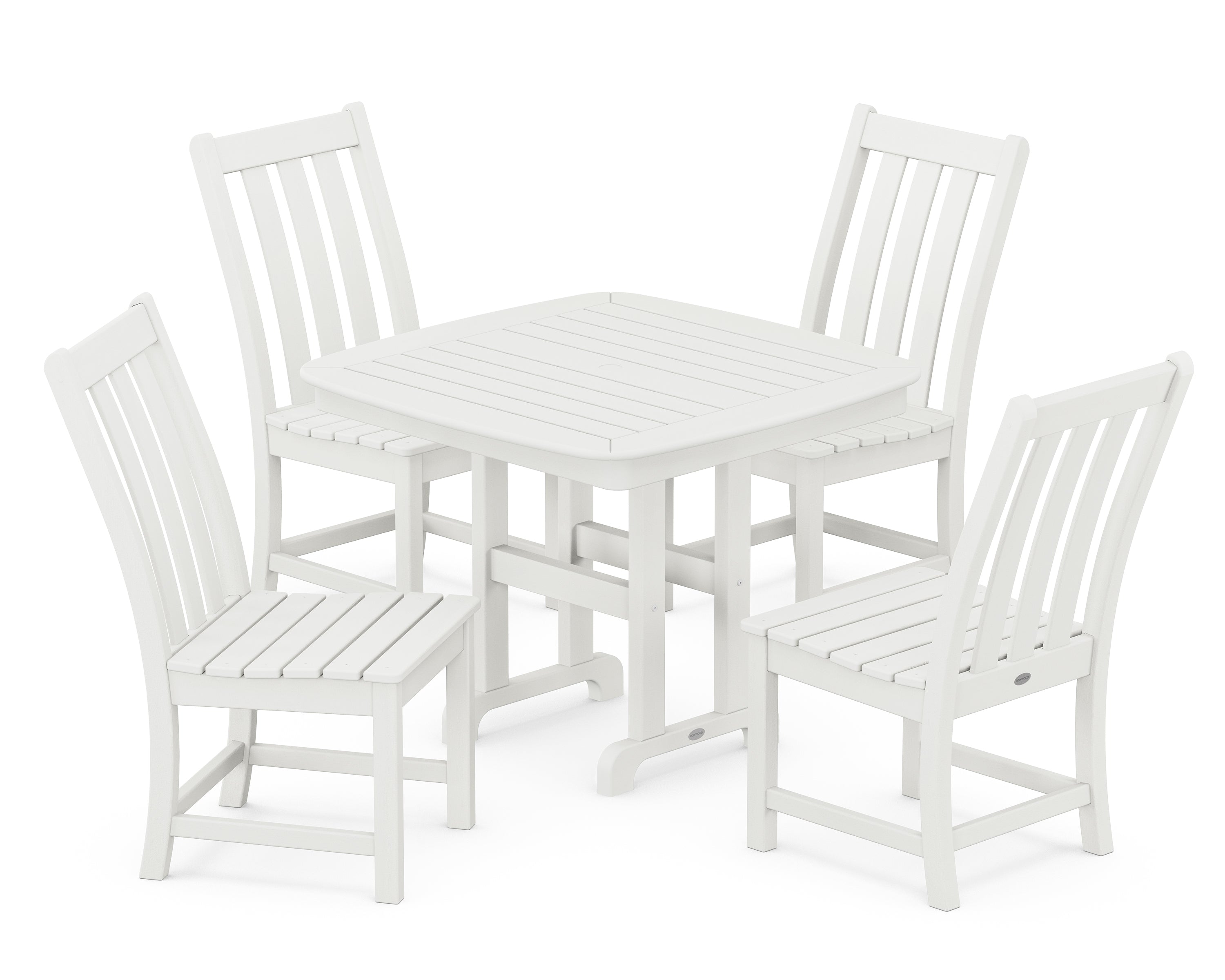 POLYWOOD® Vineyard 5-Piece Side Chair Dining Set in Vintage White