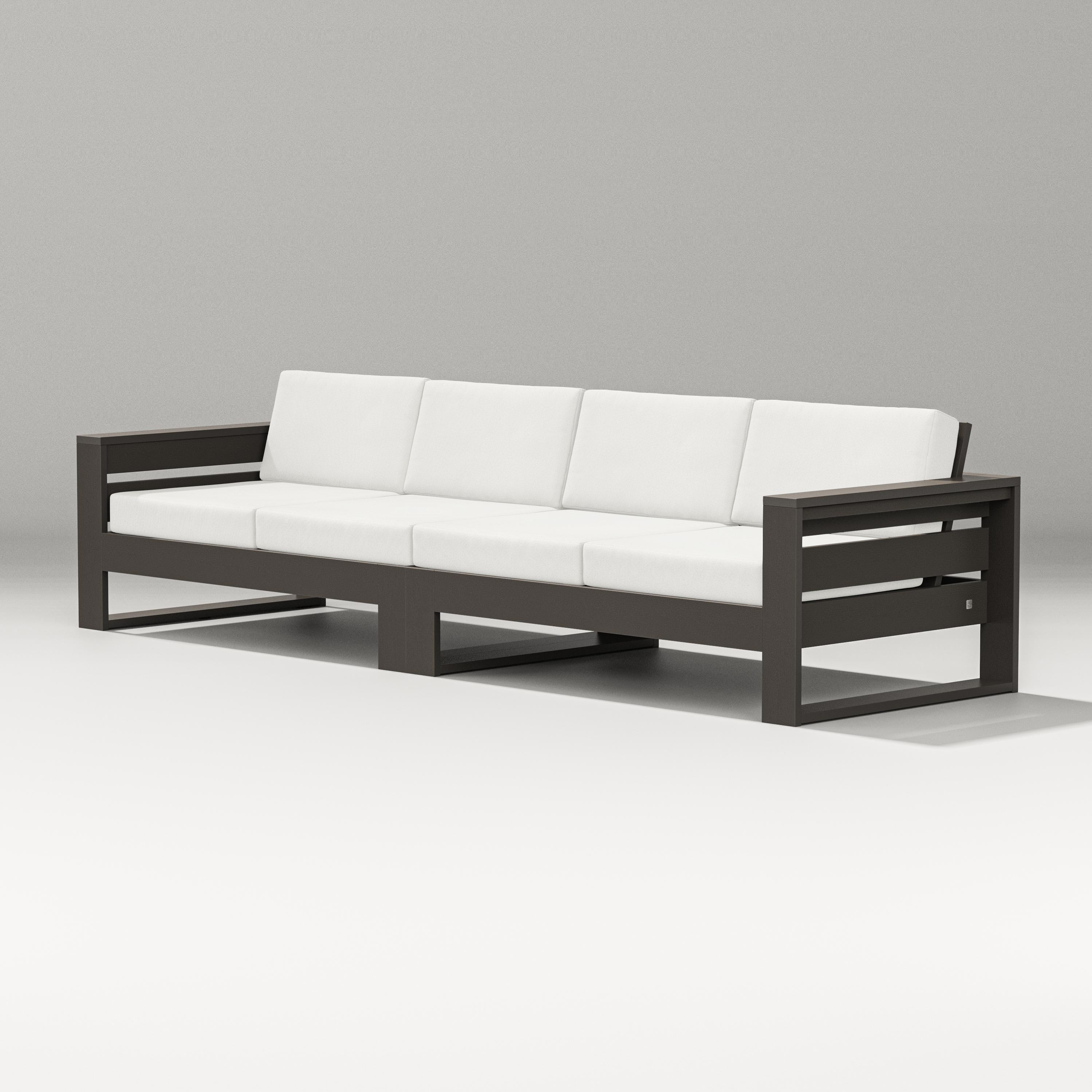 PW Designer Series Latitude Straight Sectional in Vintage Coffee / Natural Linen