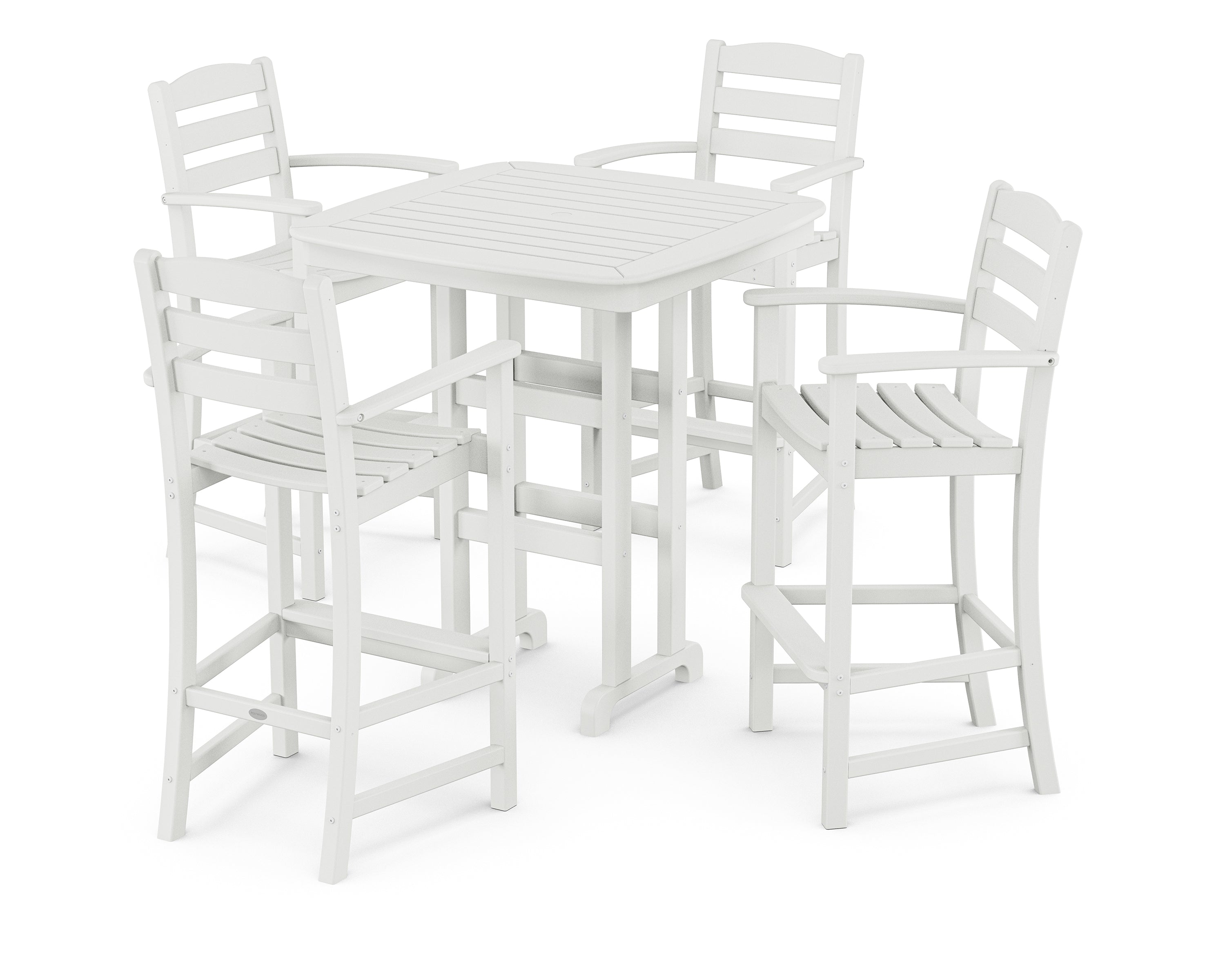 POLYWOOD La Casa Café 5-Piece Bar Set in White