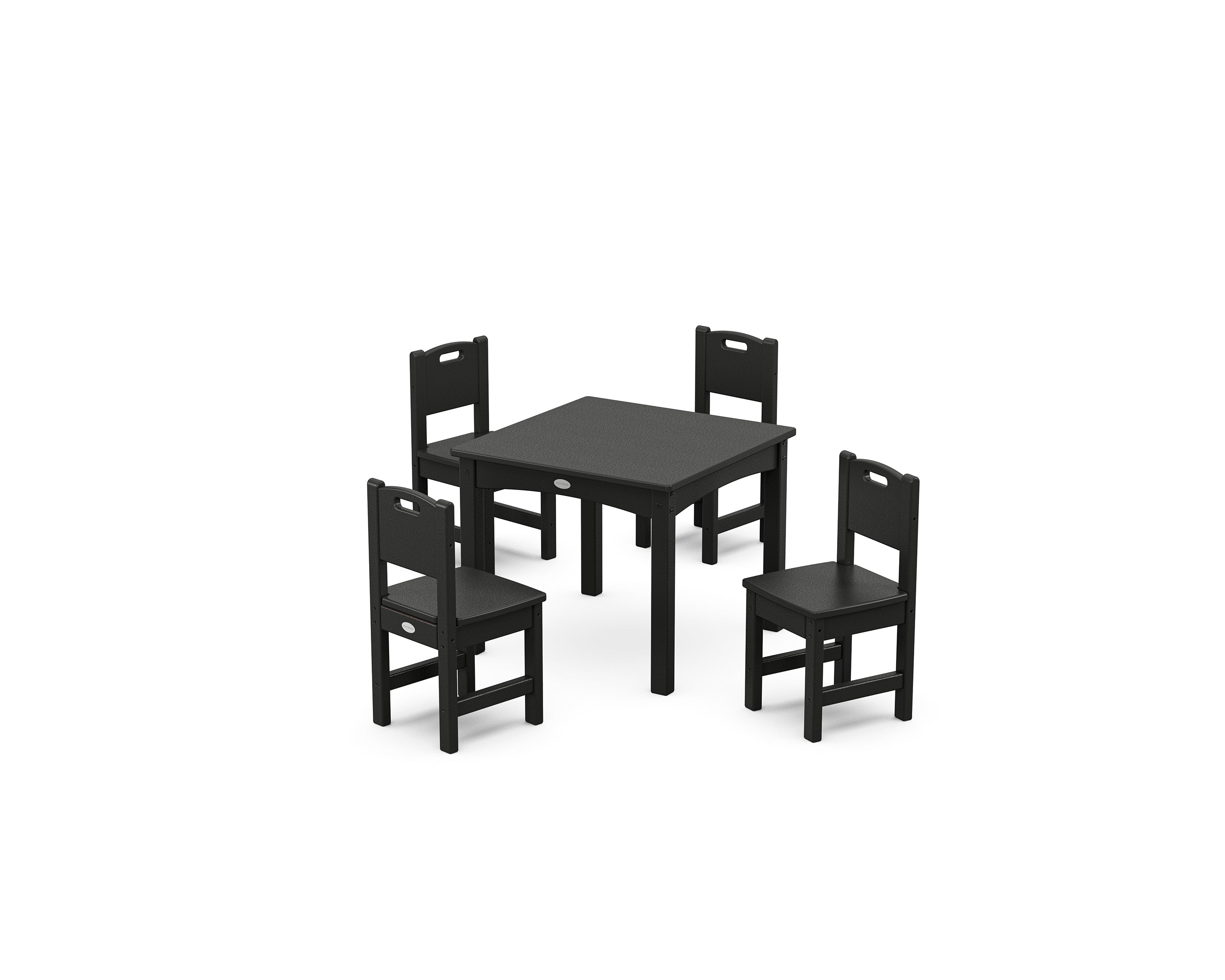 POLYWOOD Toddler 5-Piece Dining Set in Black