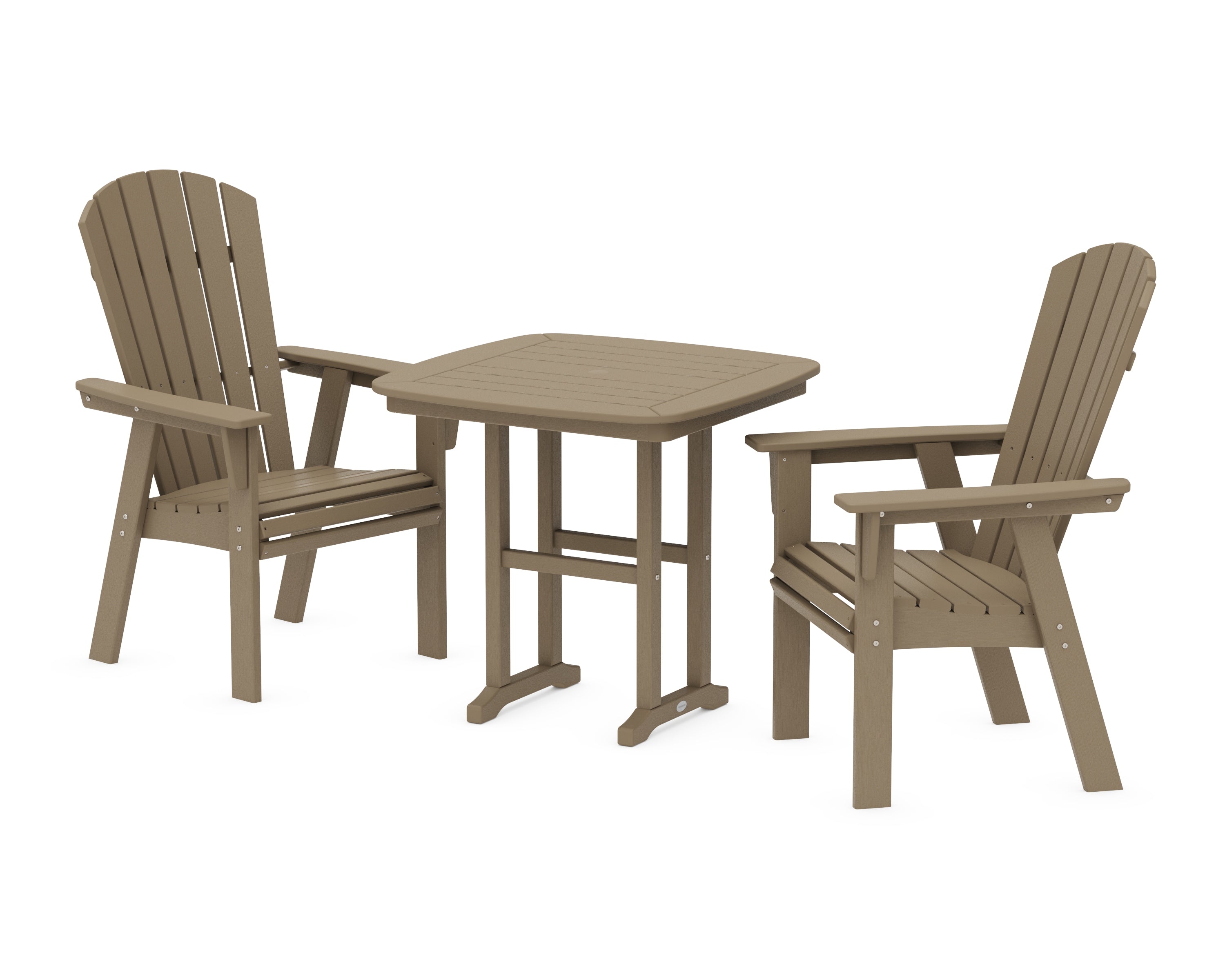 POLYWOOD Nautical Adirondack 3-Piece Dining Set in Vintage Sahara