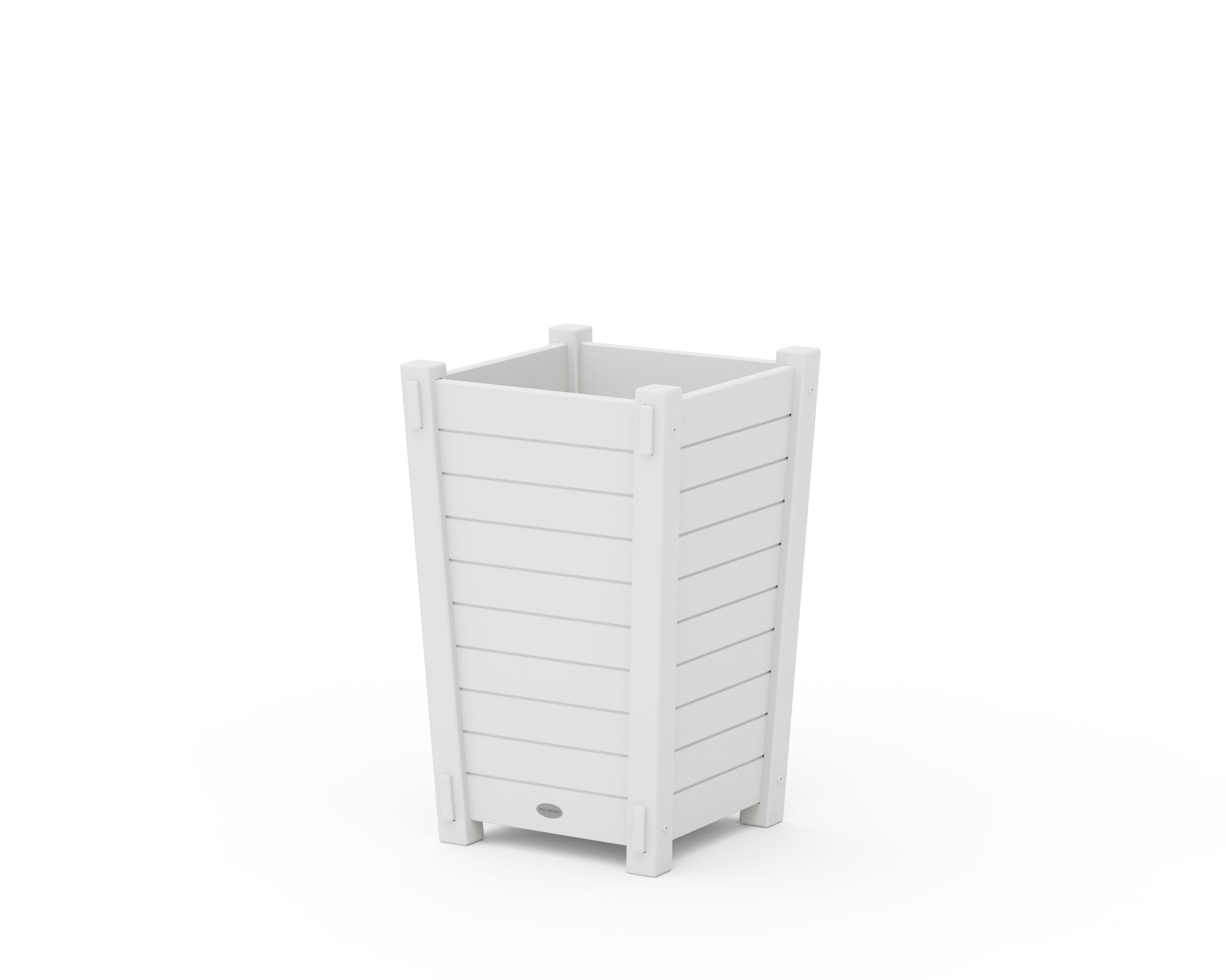 POLYWOOD Nautical Tapered Square Short Planter Box in White