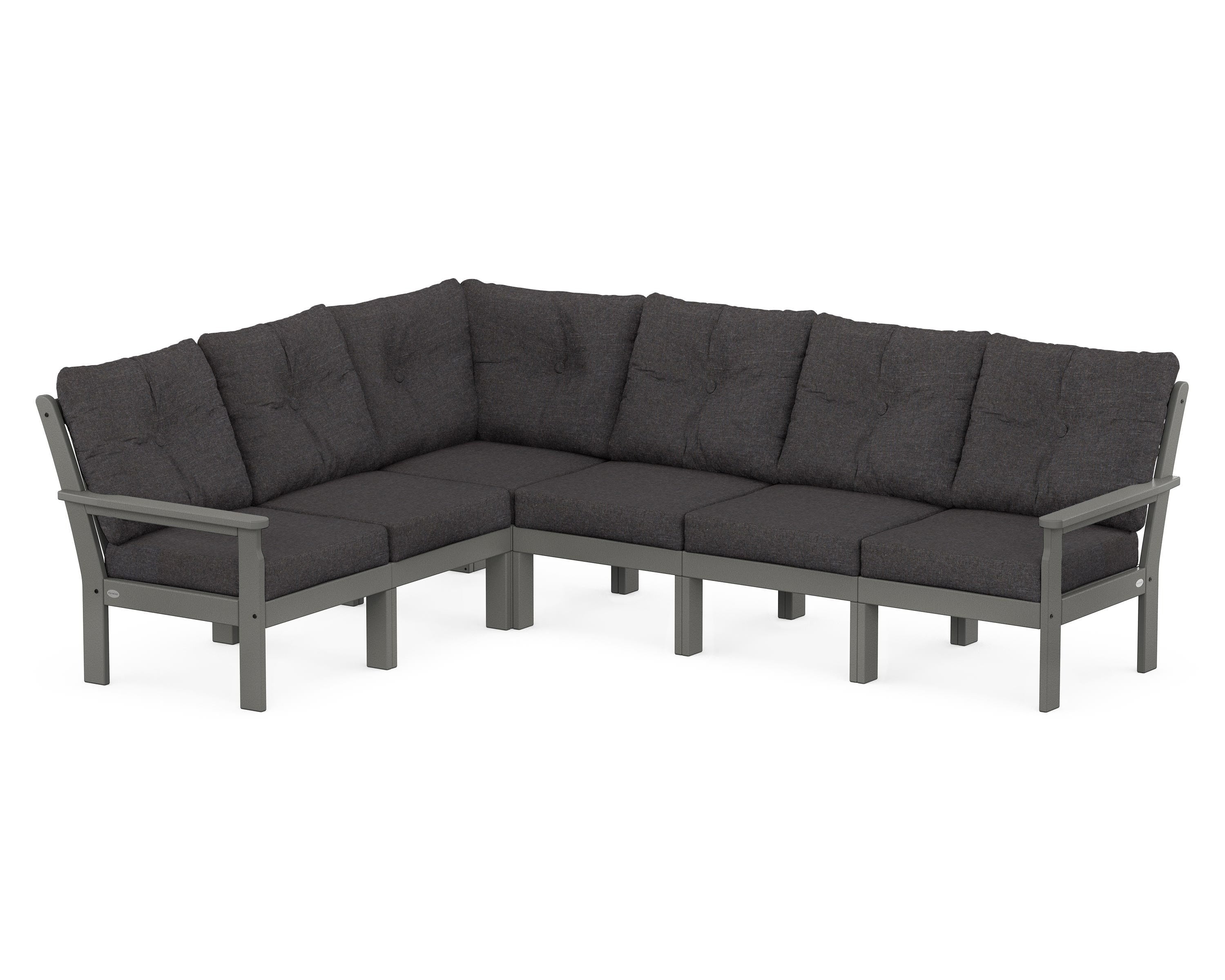 POLYWOOD Vineyard 6-Piece Sectional in Slate Grey / Ash Charcoal