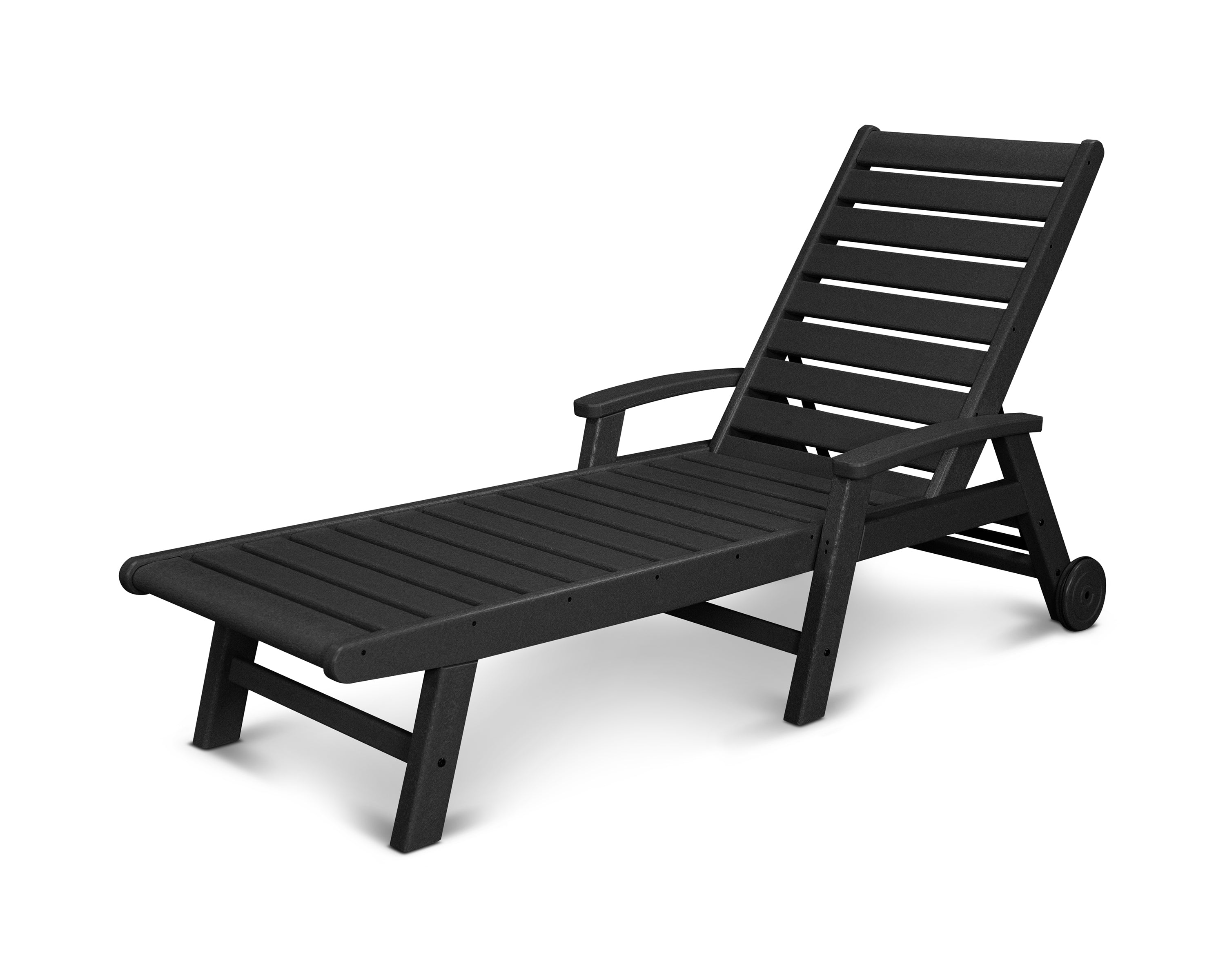 POLYWOOD® Signature Chaise with Wheels in Black