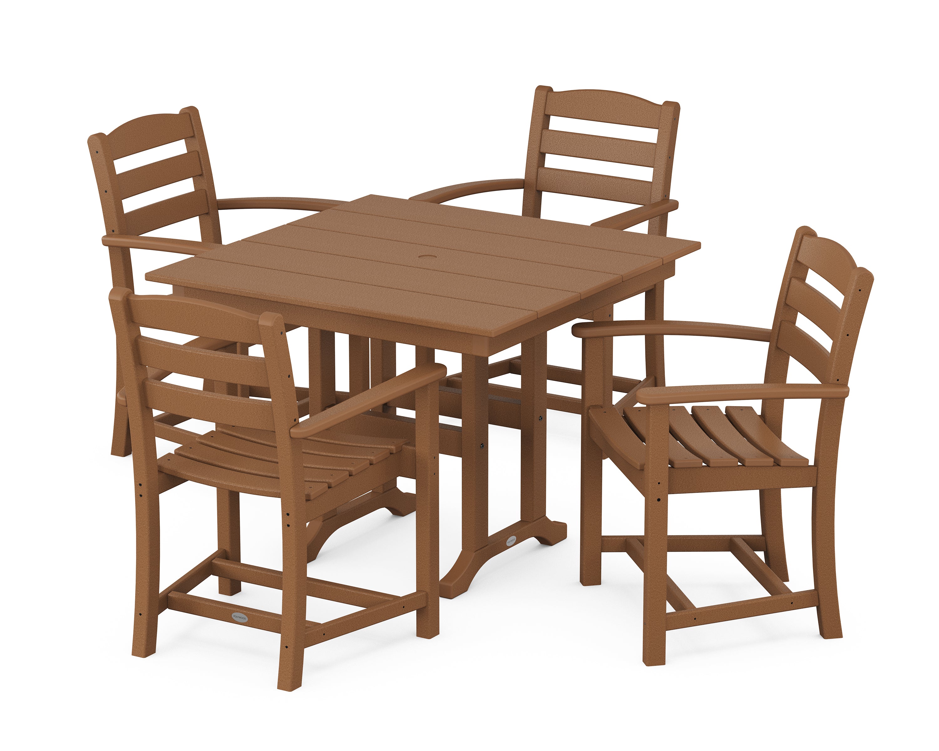 POLYWOOD La Casa Café 5-Piece Farmhouse Dining Set in Teak