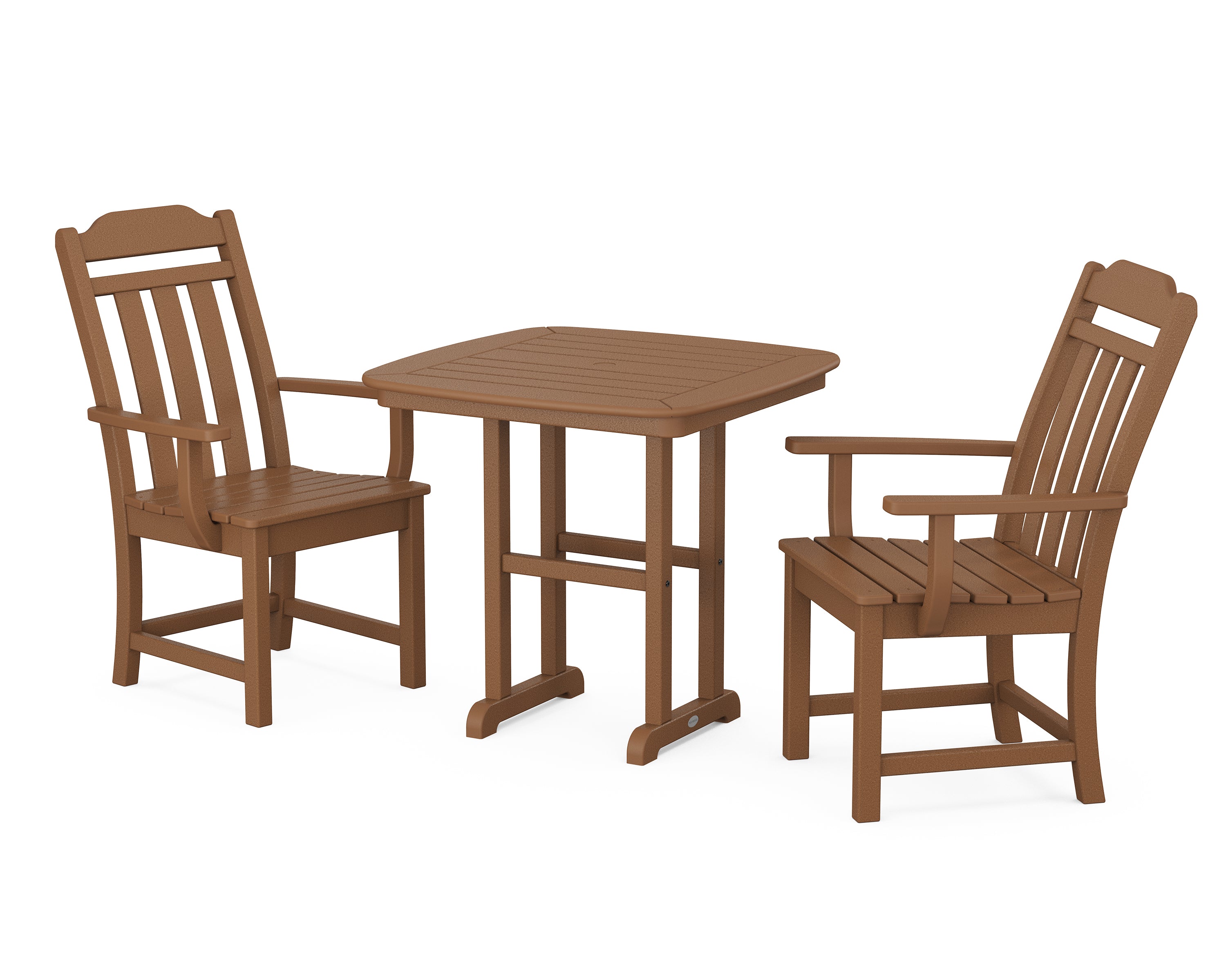 Polywood Country Living 3-Piece Dining Set in Teak