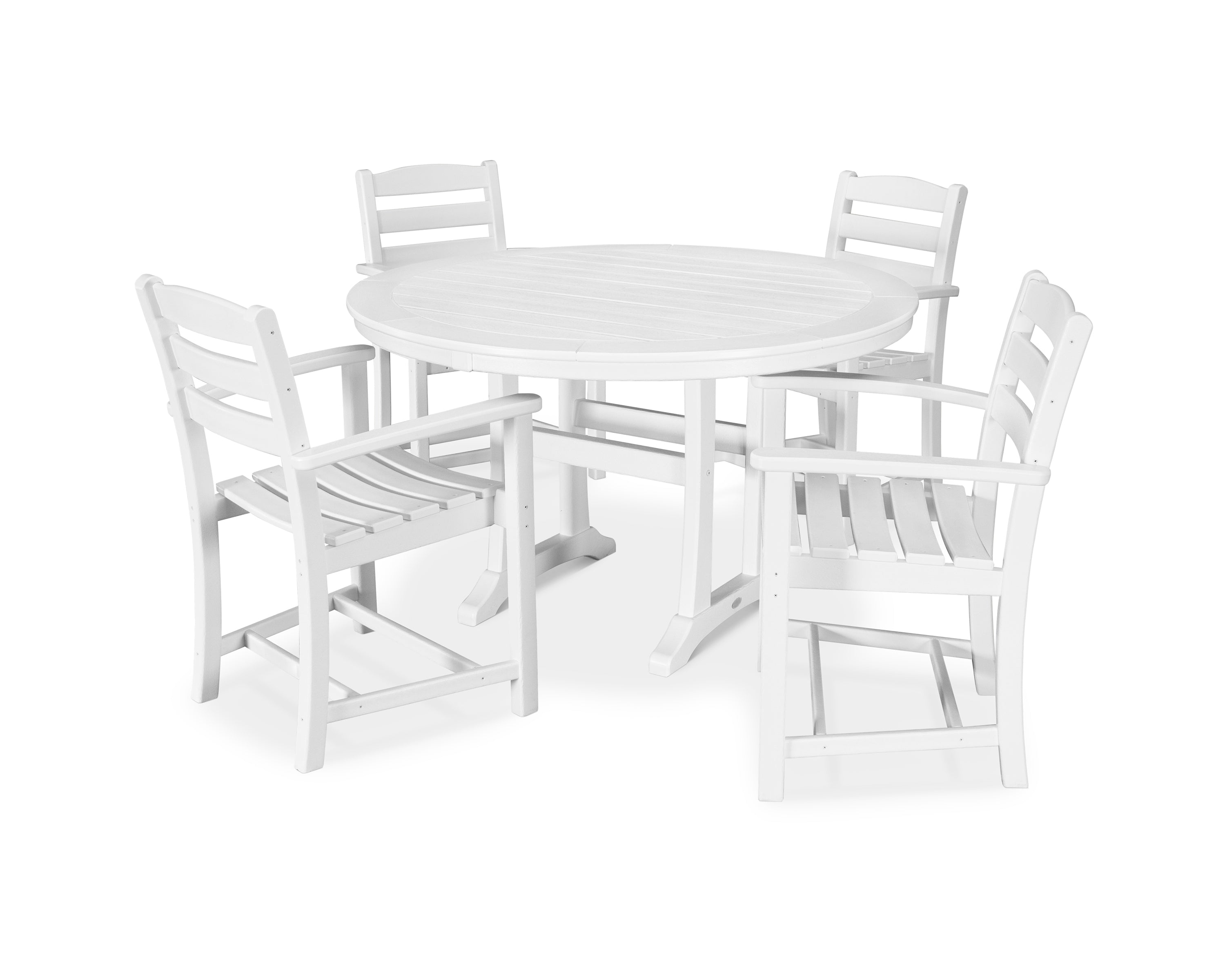 POLYWOOD® La Casa Café 5-Piece Arm Chair Dining Set in White